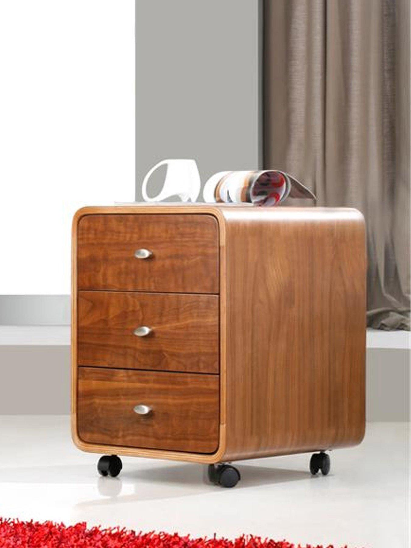 Jual Helsinki 3 Drawer Side Table - Real Wood Veneer
