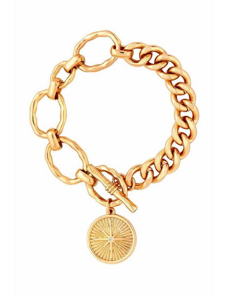 mood-recycled-gold-textured-lariat-chain-medallion-bracelet