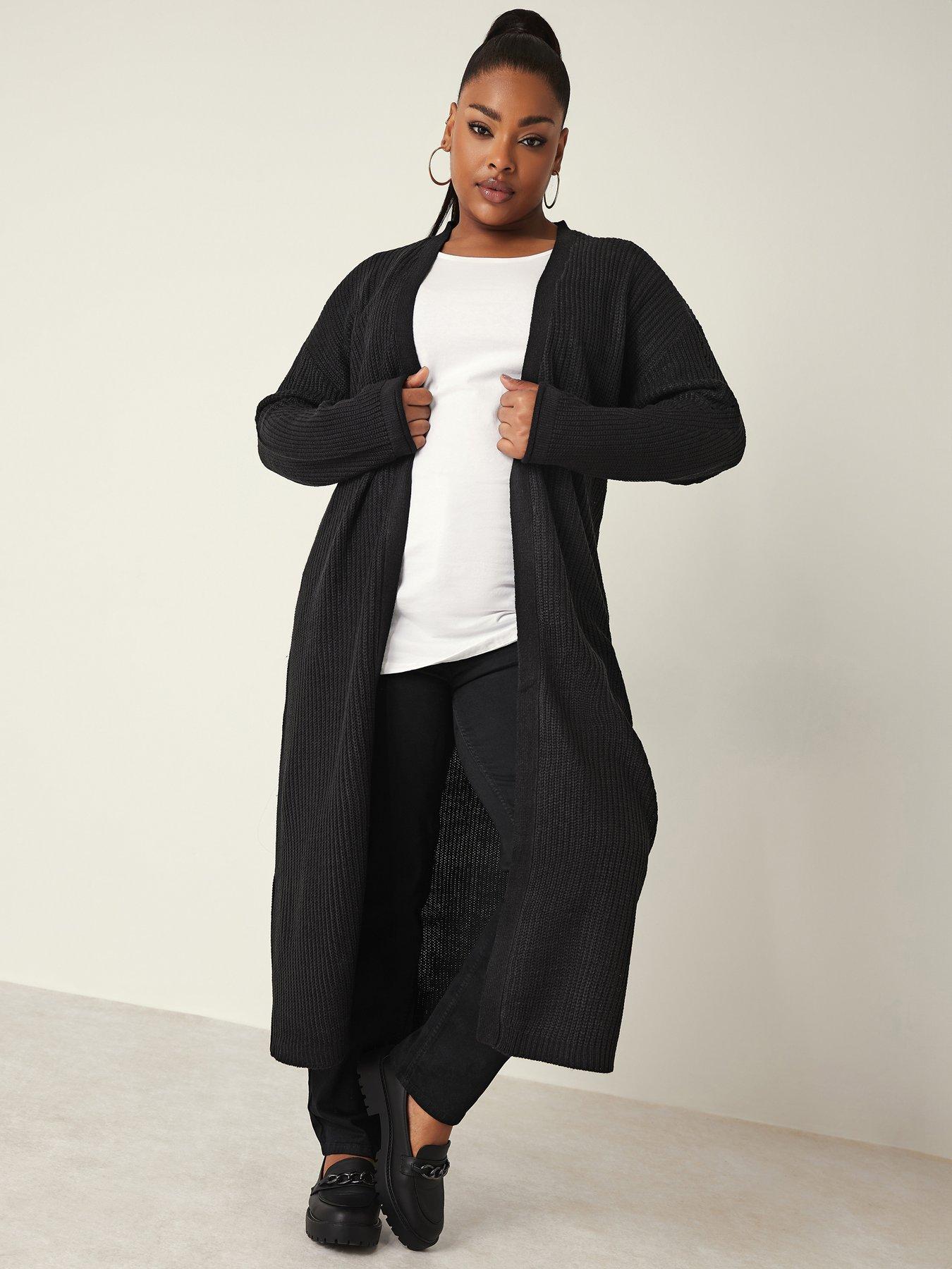 undefined Opp Cardigan Maxi Length - Black