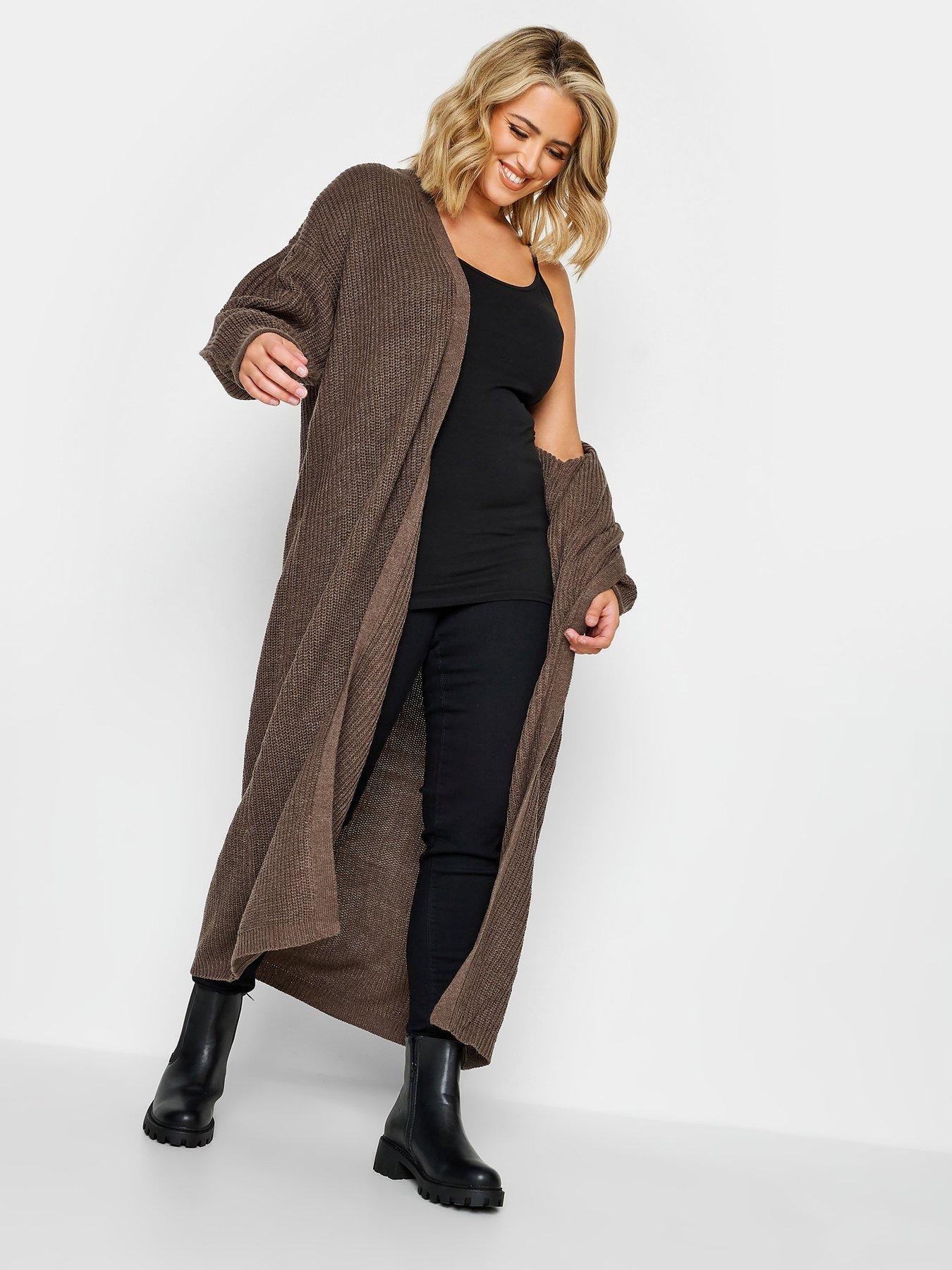 Image 3 of 4 of Yours Essential Longline Cardi Mocha