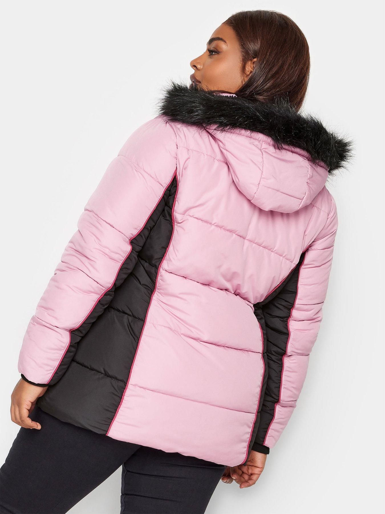 Yours Colourblock Padded Jacket Pink