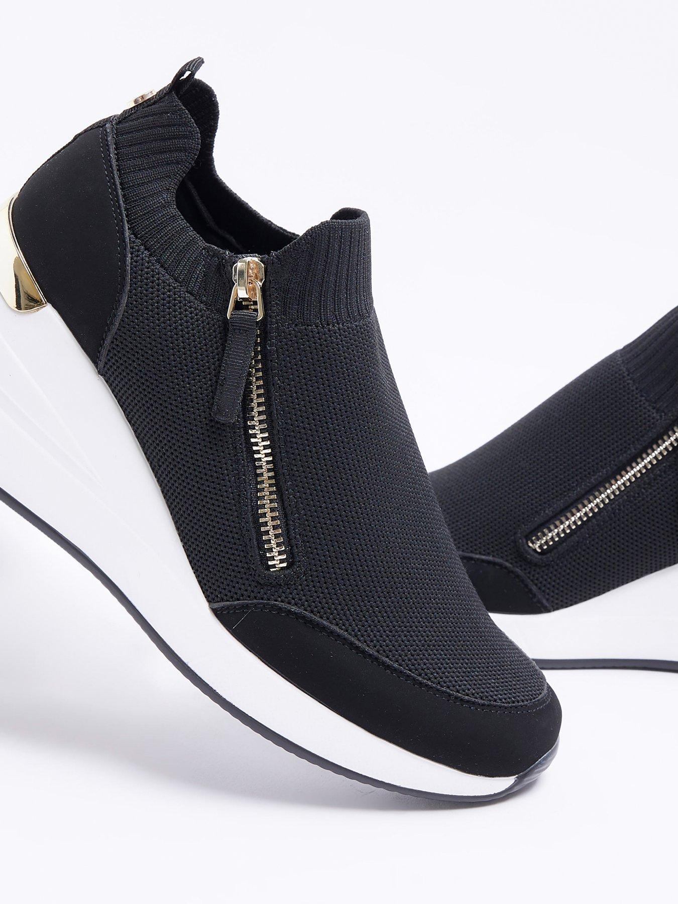  image of river-island-zip-wedge-runner-black