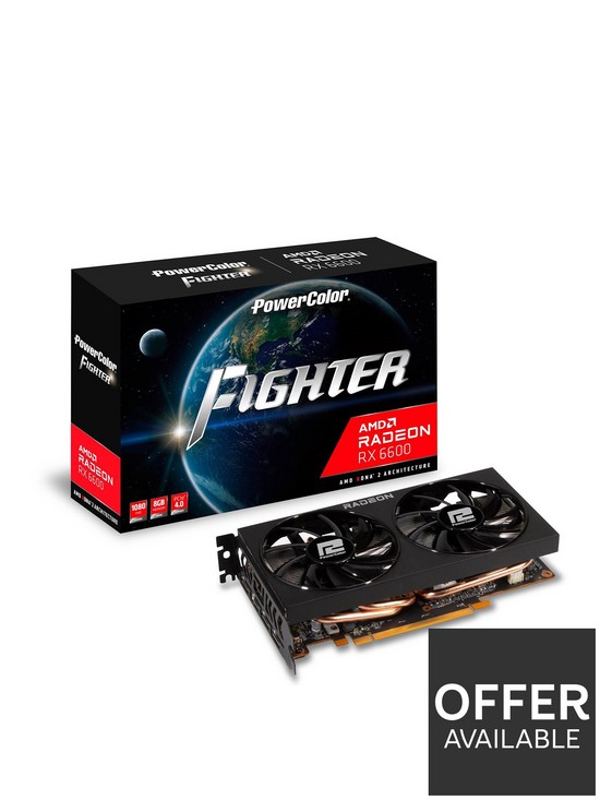 front image of powercolor-rx-6600-8gb-fighter-graphics-card