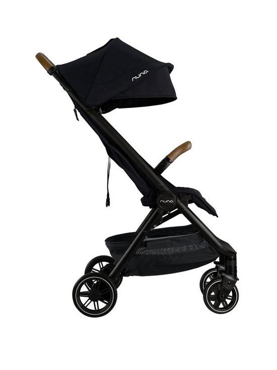stillFront image of nuna-trvl-compact-stroller-with-rain-cover-travel-bag-caviar
