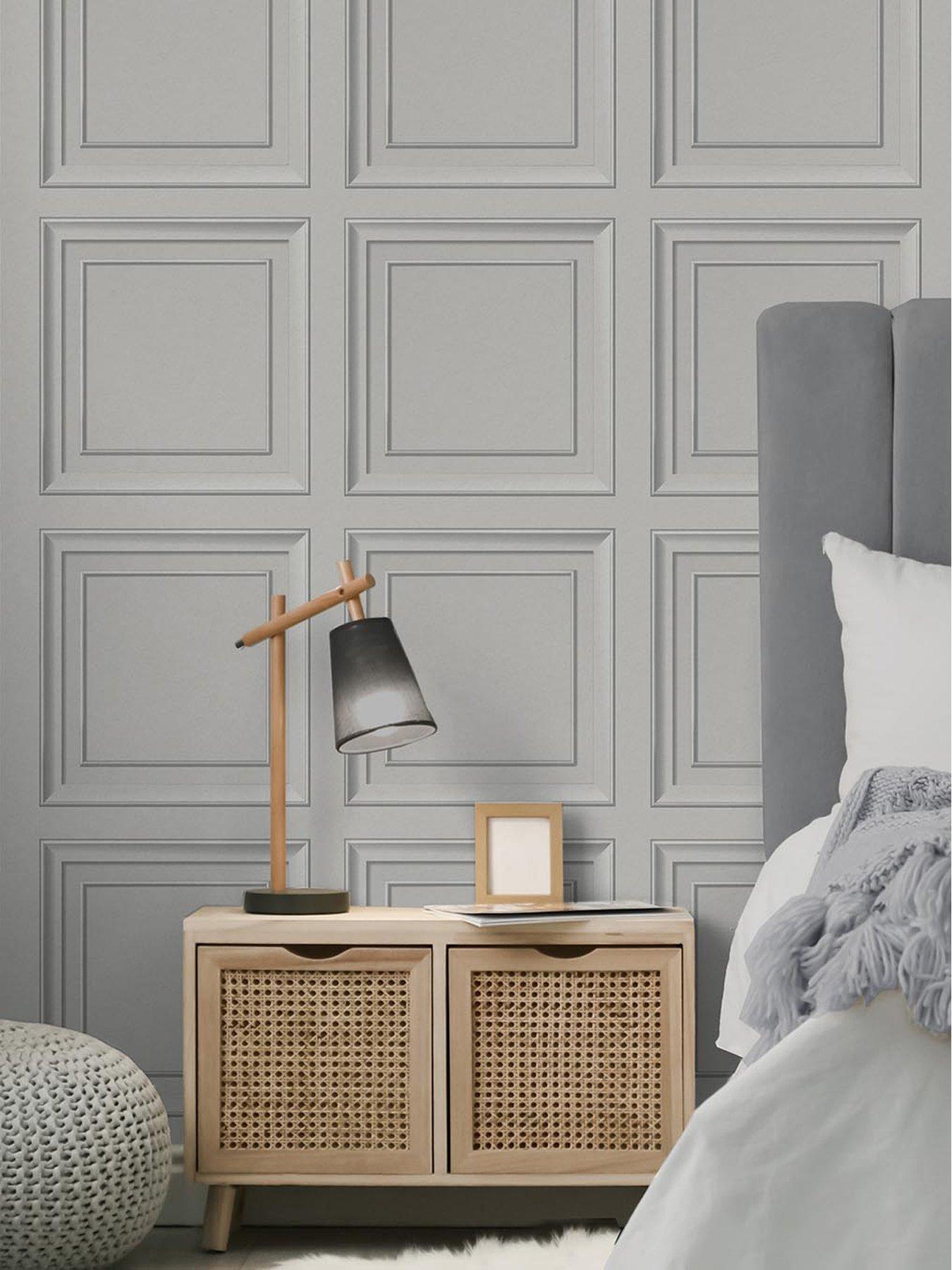 Image 1 of 4 of Fine Decor Decorative Panel Wallpaper - Grey