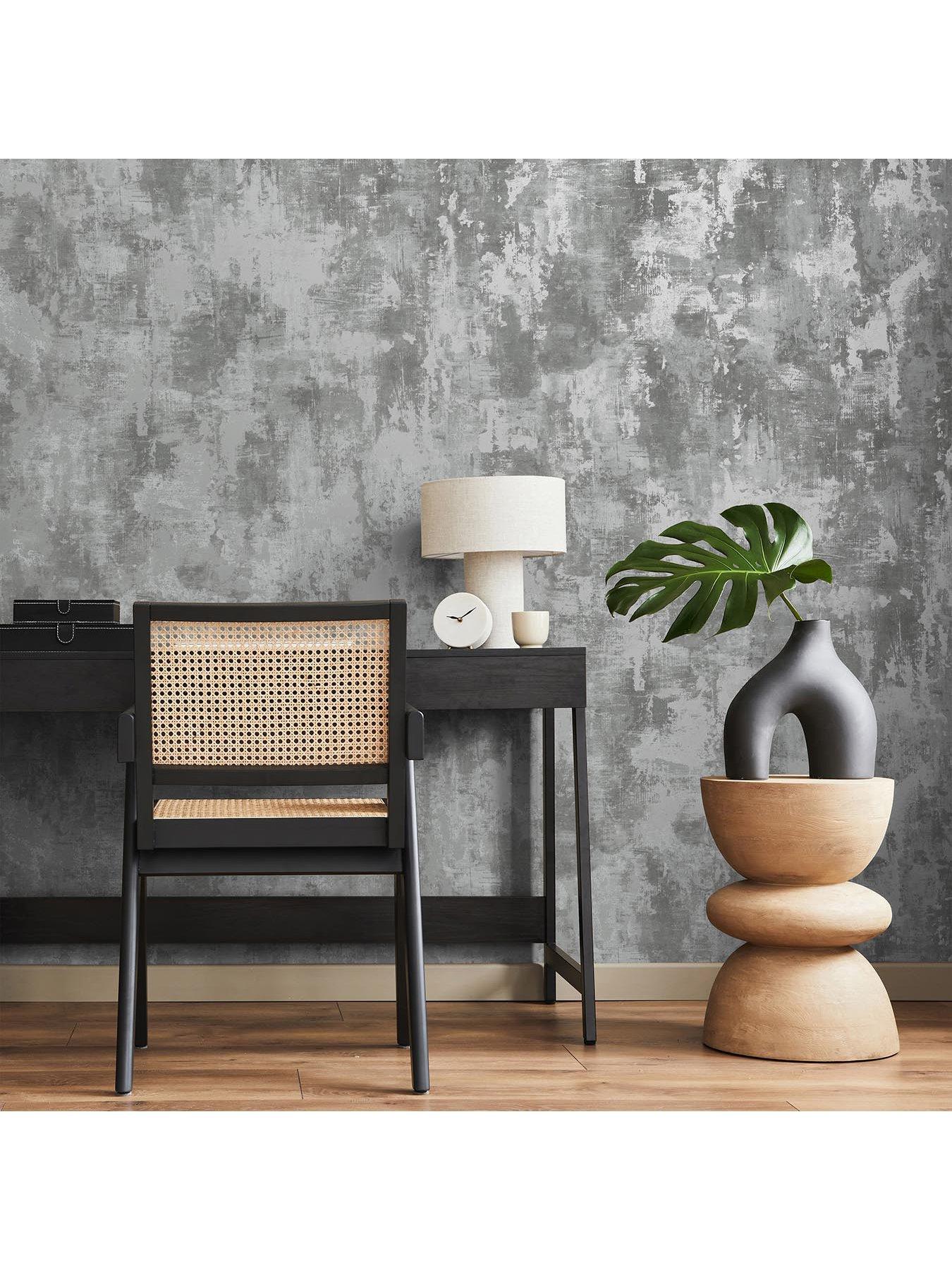 Fine Decor Sierra Plain Wallpaper - Grey