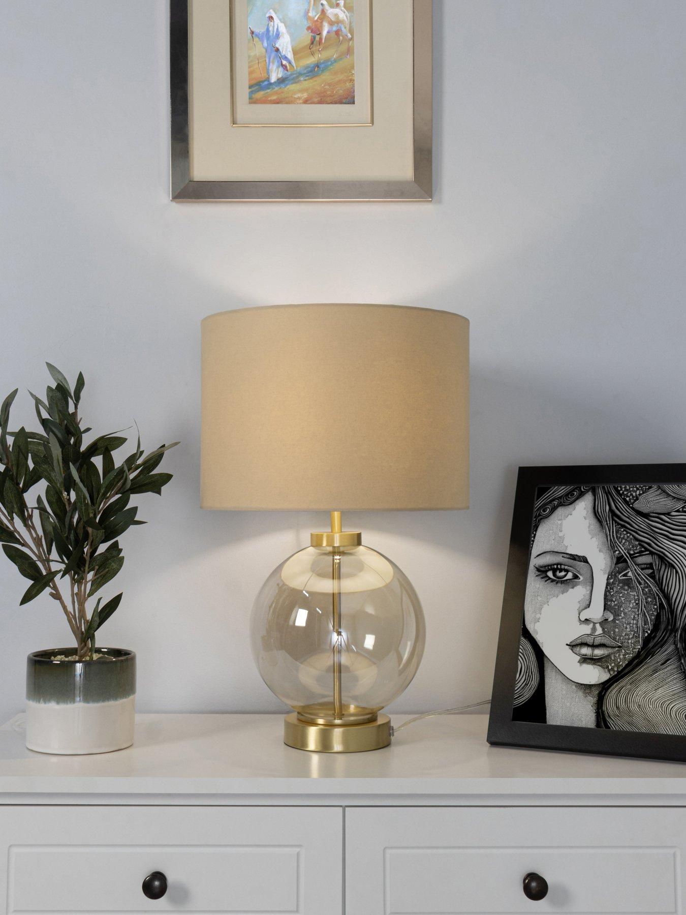 BHS Mini Metro Table Lamp - Satin Brass/Champagne