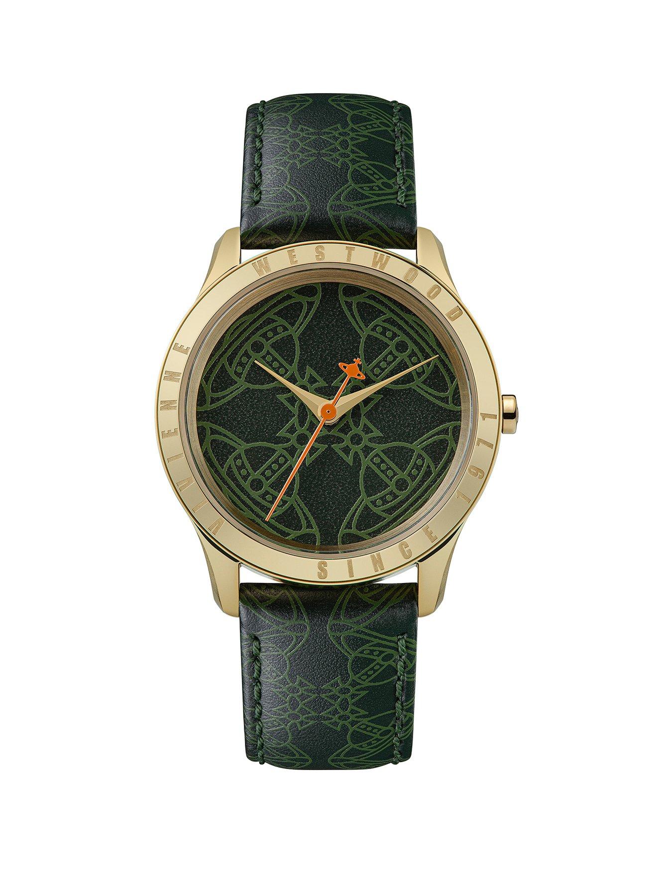 Vivienne Westwood Green Orb Dial Green Strap Watch