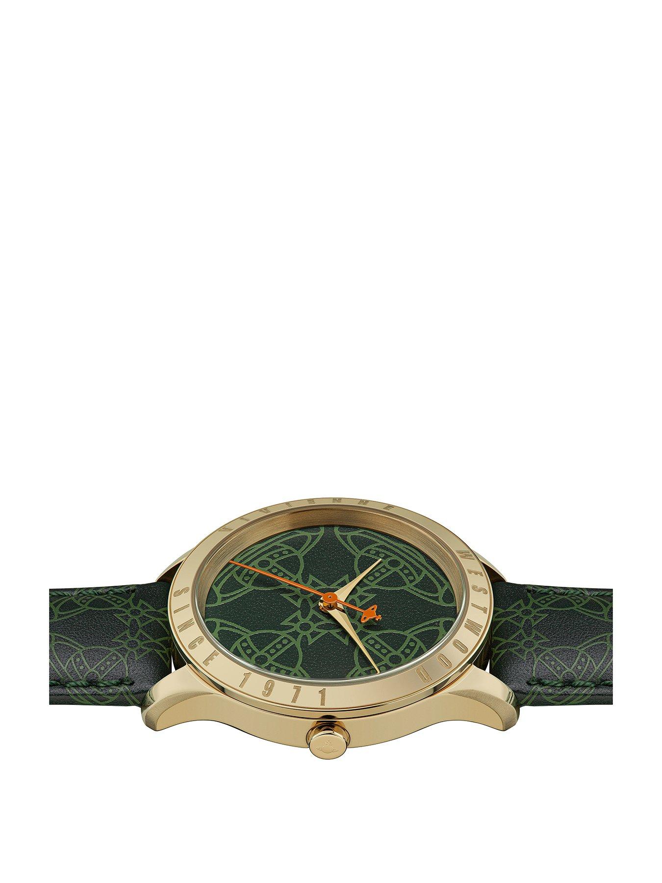  image of vivienne-westwood-green-orb-dial-green-strap-watch