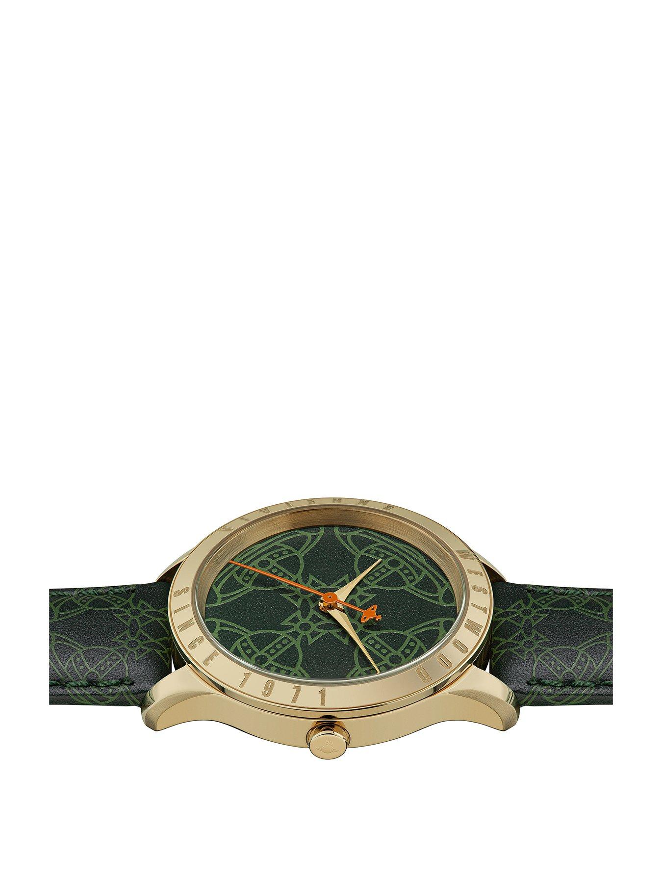 Vivienne Westwood Green Orb Dial Green Strap Watch littlewoods