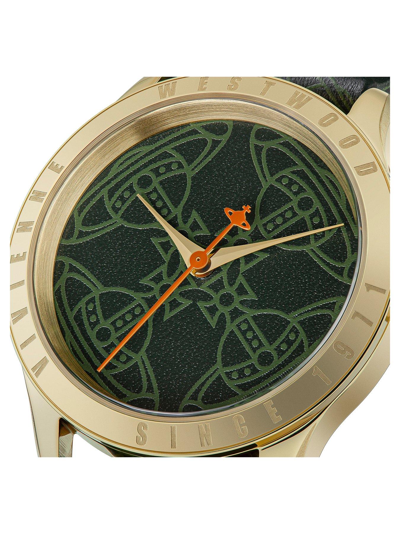  image of vivienne-westwood-green-orb-dial-green-strap-watch