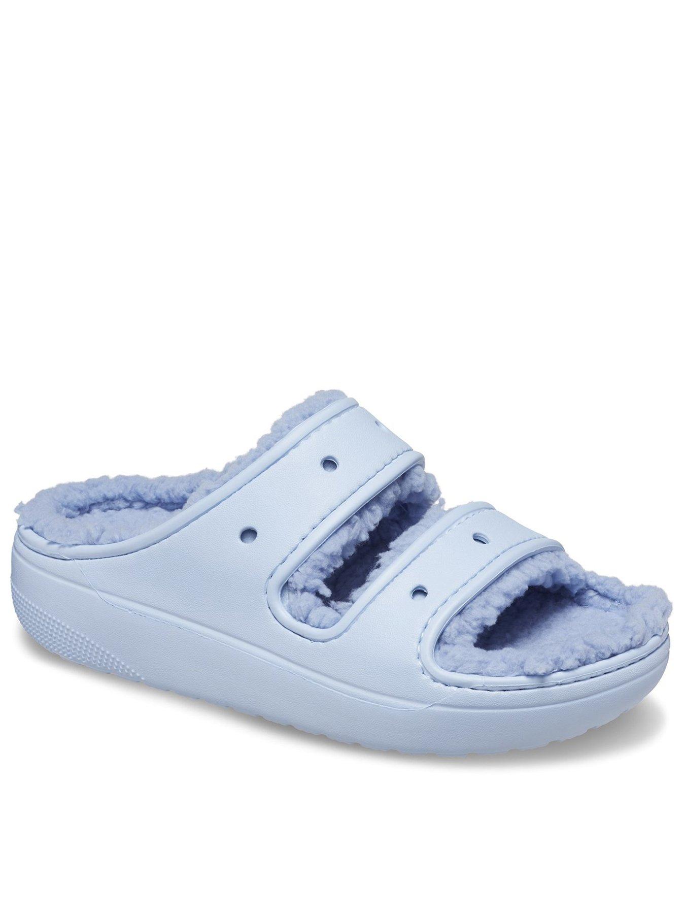 Ice blue fuzz lined on sale crocs