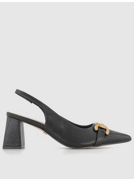 office-marble-snaffle-block-heel-slingback-shoes