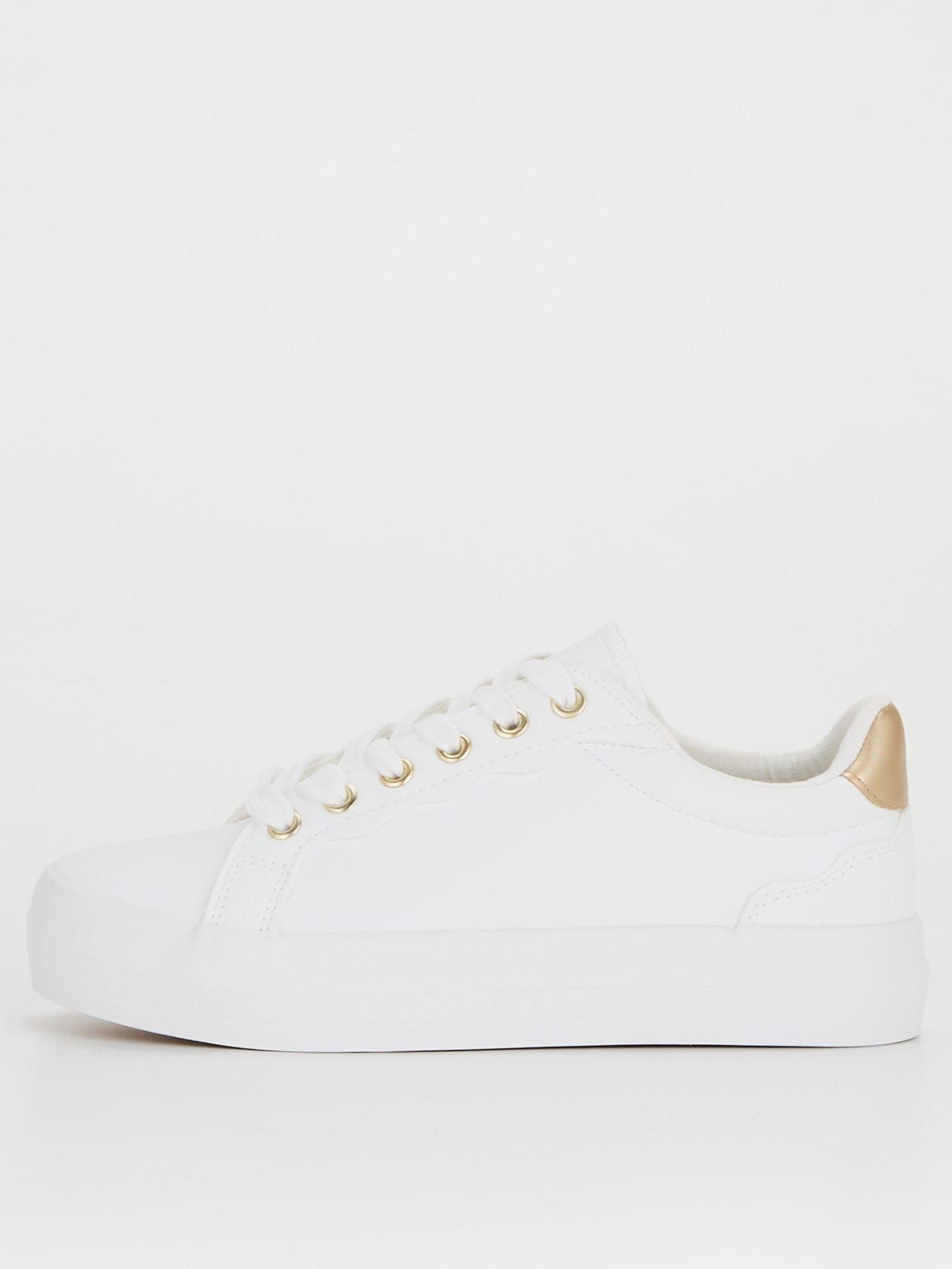 front image of the-very-collection-extra-wide-fit-platform-trainer-white