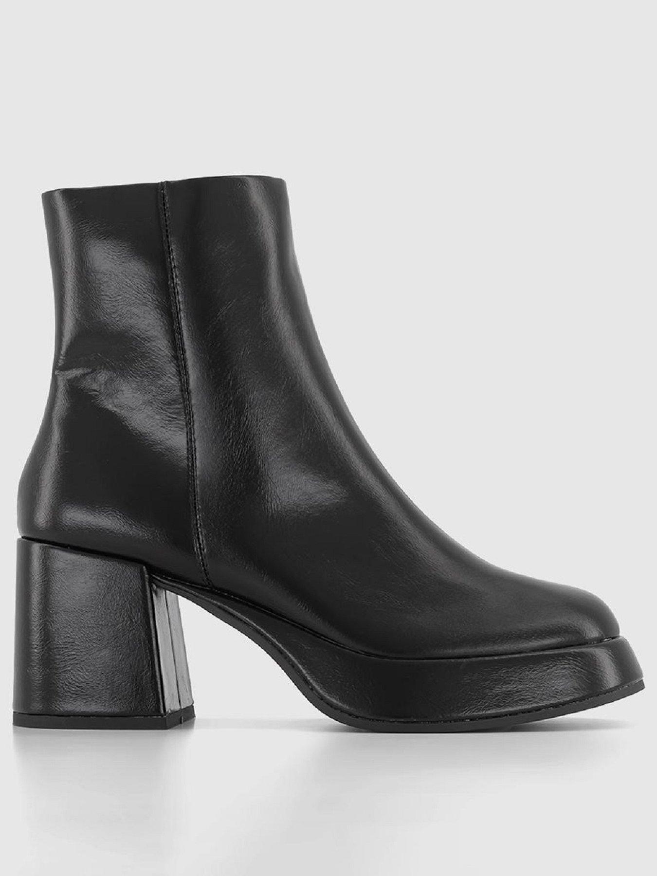 Office black outlet leather ankle boots