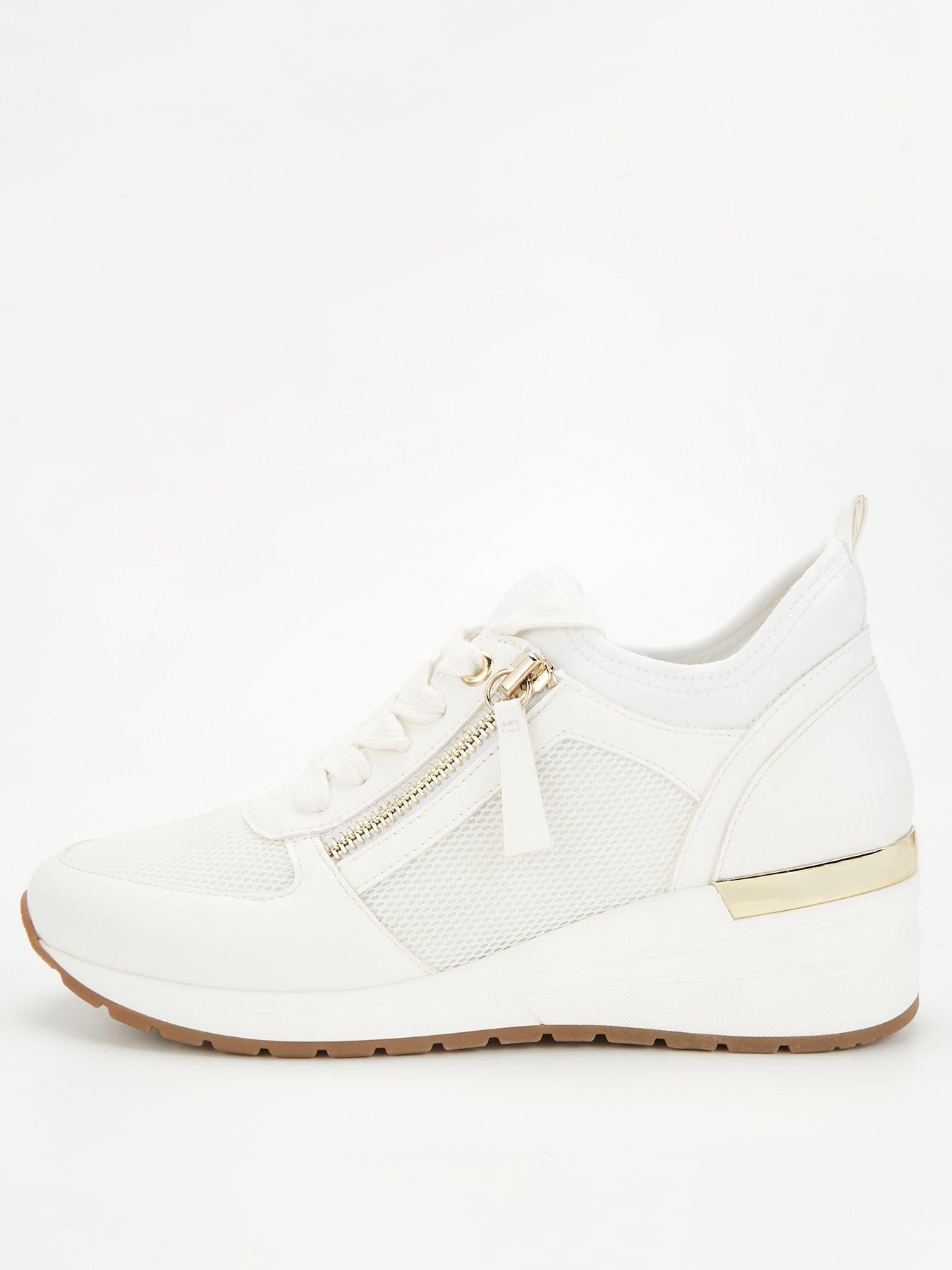 undefined Lace Up Wedge Trainer - White