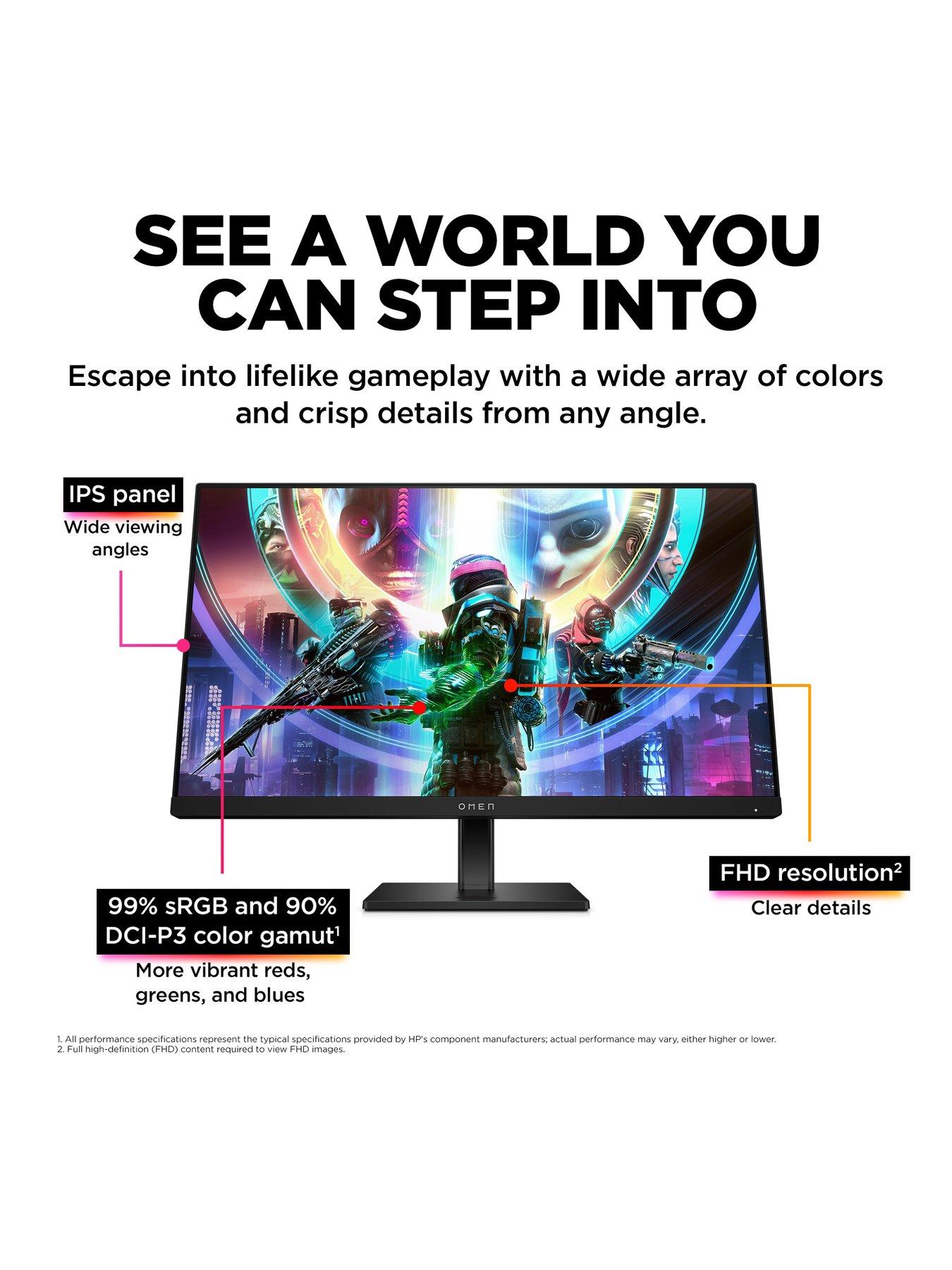  image of hp-omen-24-gaming-monitor-24innbspfhd-1920-x-1080-165hz-1ms-response-amd-freesynctrade-premium-adjustable-stand-pc-amp-console-compatible