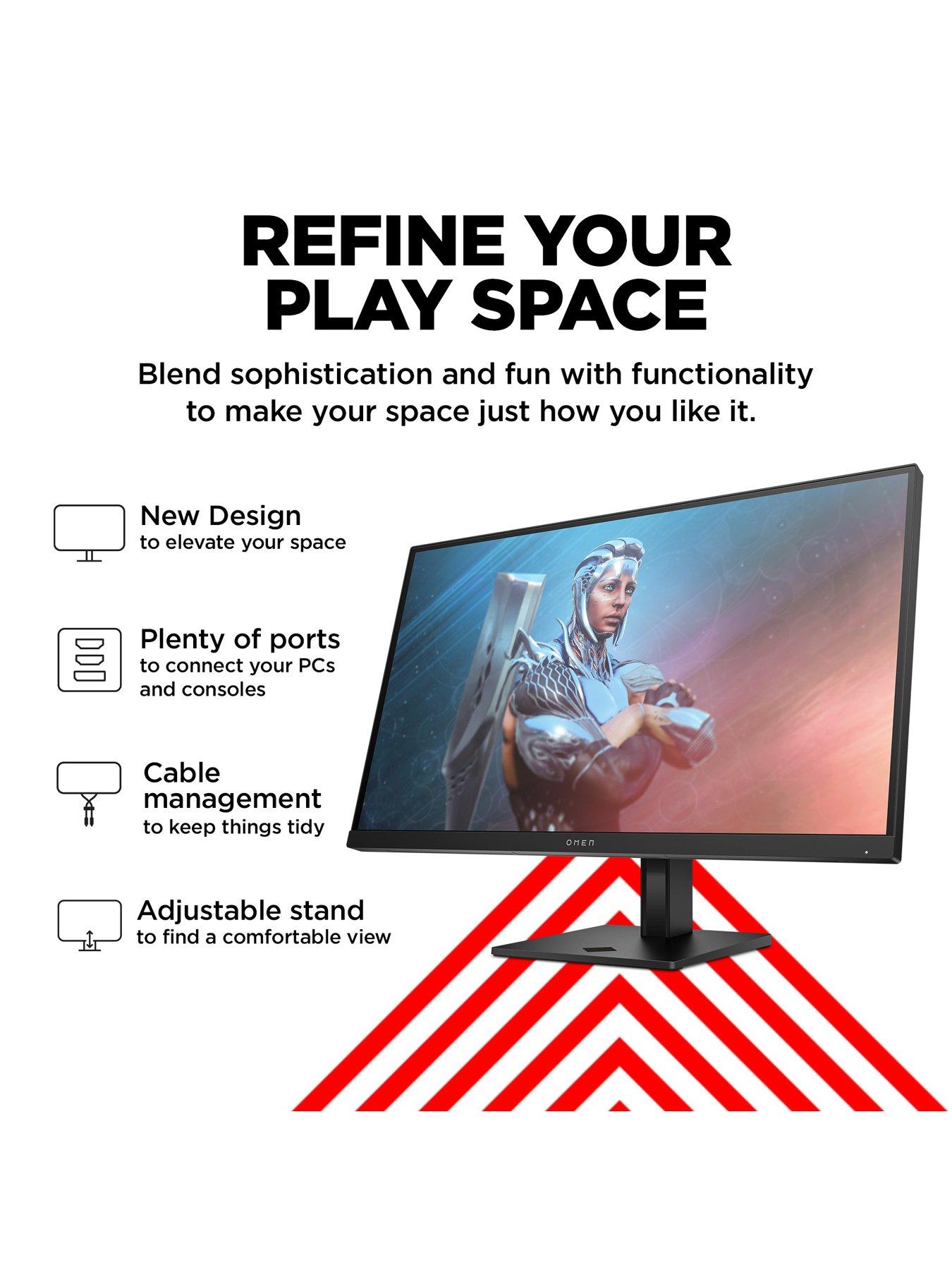  image of hp-omen-27-gaming-monitor-27innbspfhd-1920-x-1080-165hz-1ms-response-amd-freesyncnbsppremium-adjustable-stand-pc-amp-console-compatible