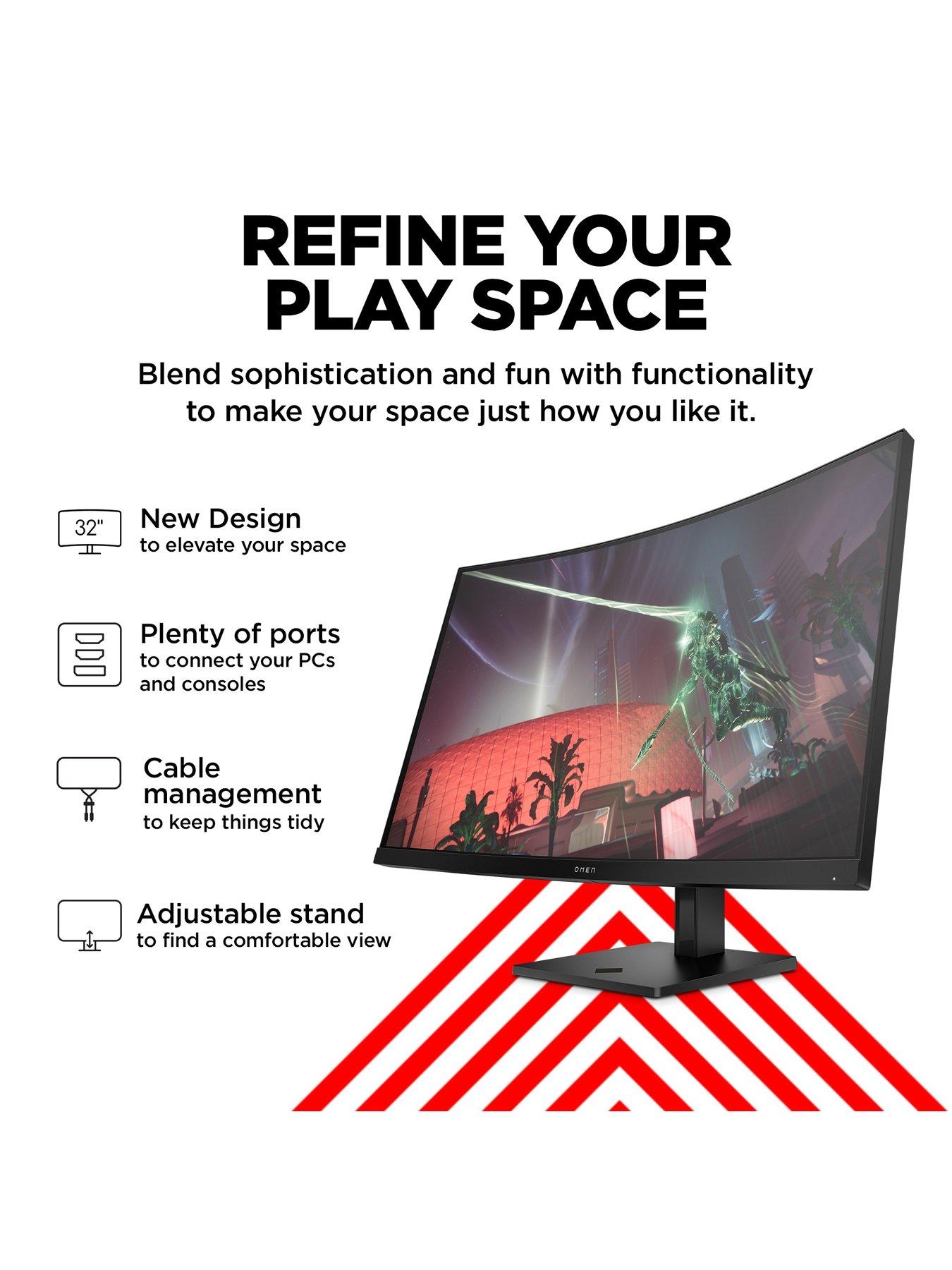  image of hp-omen-32c-curved-gaming-monitor-315in-qhd-2560-x-1440nbsp165hznbsp1ms-response-amd-freesynctrade-premium-adjustable-stand-pc-amp-console-compatible