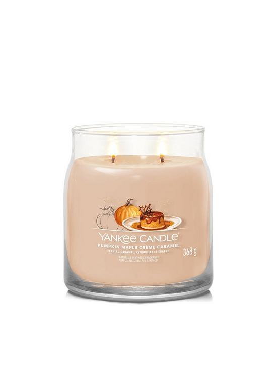 back image of yankee-candle-signature-pumpkin-maple-cregraveme-caramel-medium-jar-candle