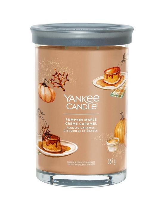 front image of yankee-candle-signature-collection-large-tumbler-candle-ndash-pumpkin-maple-cregraveme-caramel