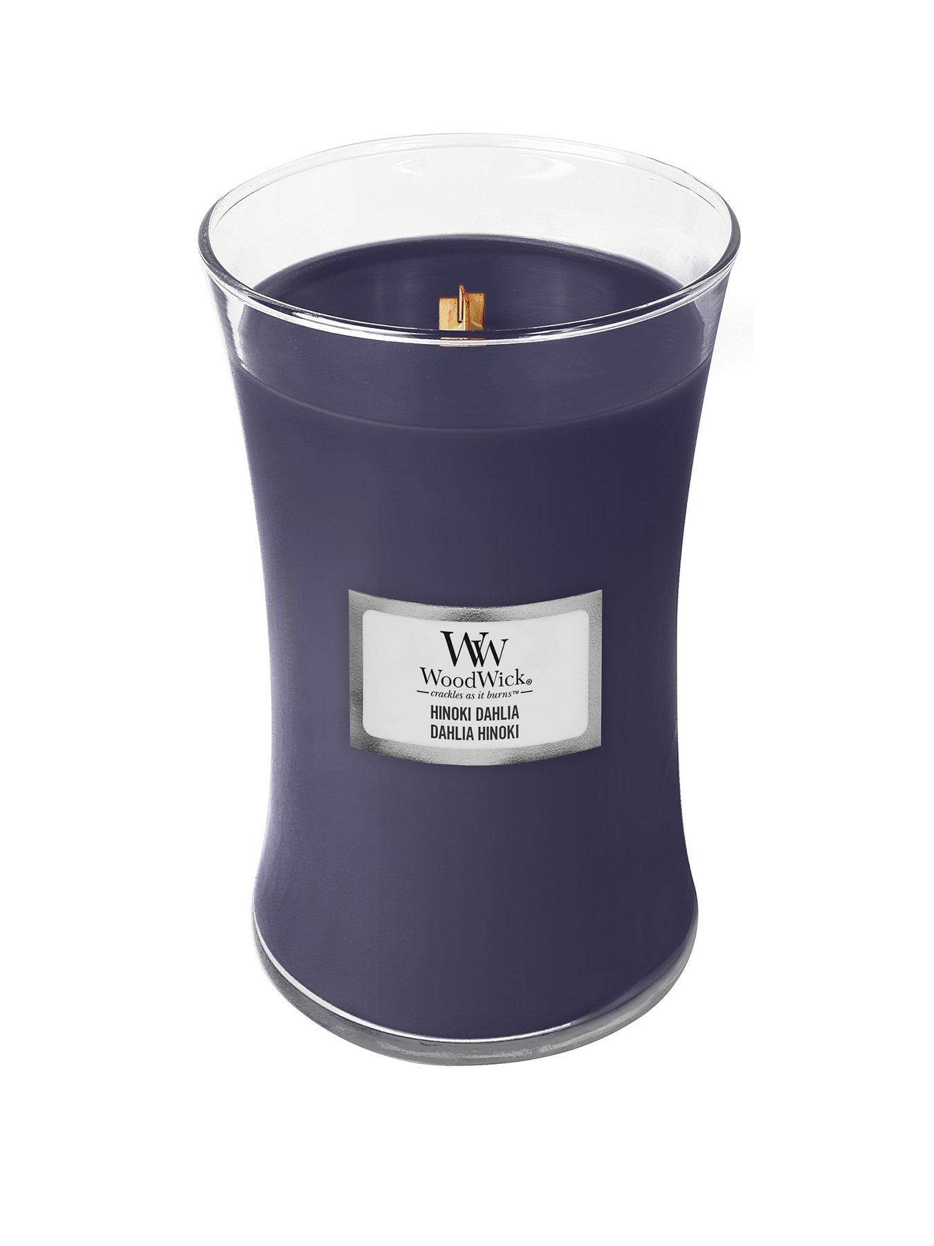  image of woodwick-large-hourglass-candle-ndash-hinoki-dahlia
