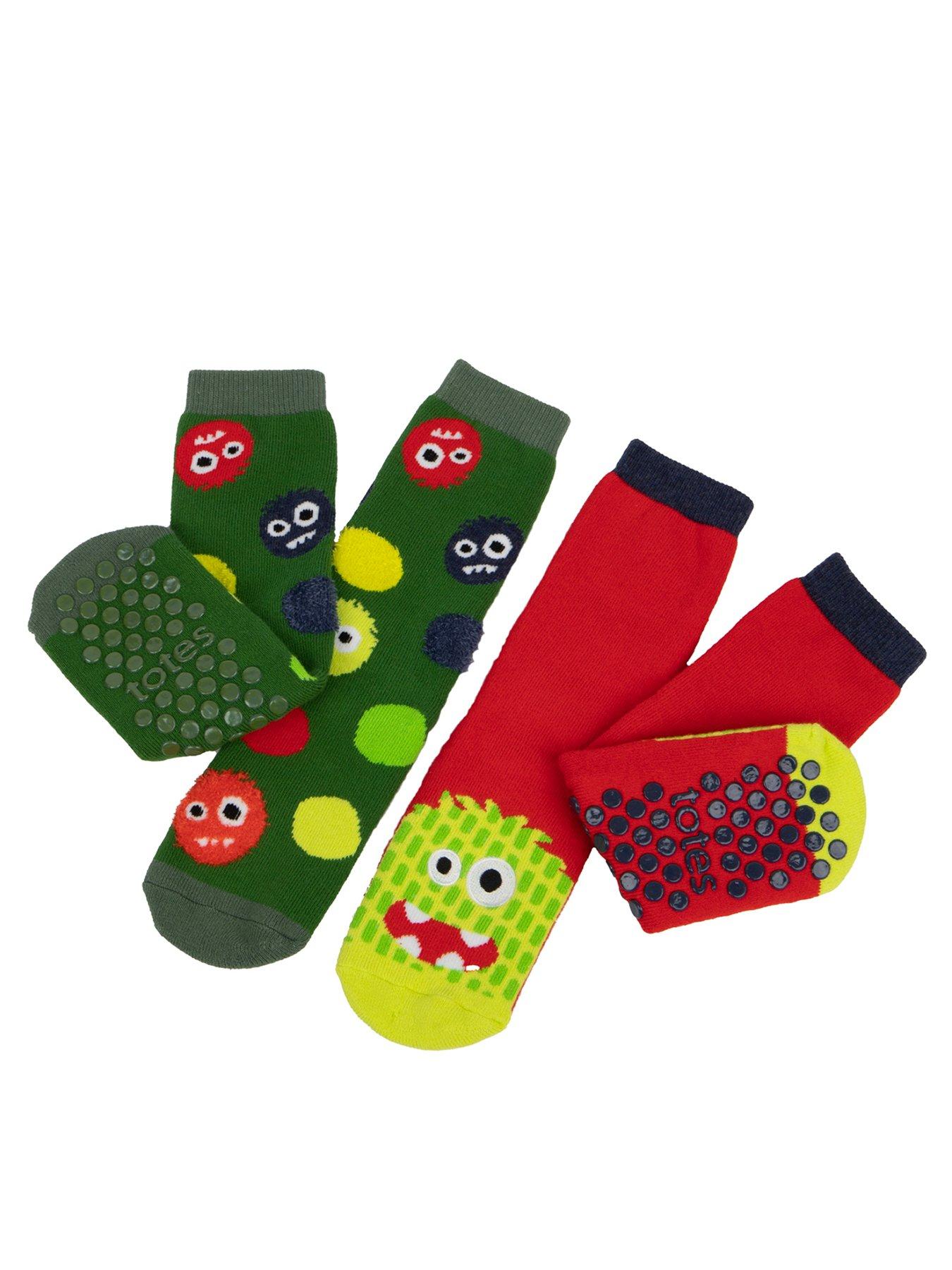 totes-totes2pk-original-younger-kids-monster-slipper-socks-multi