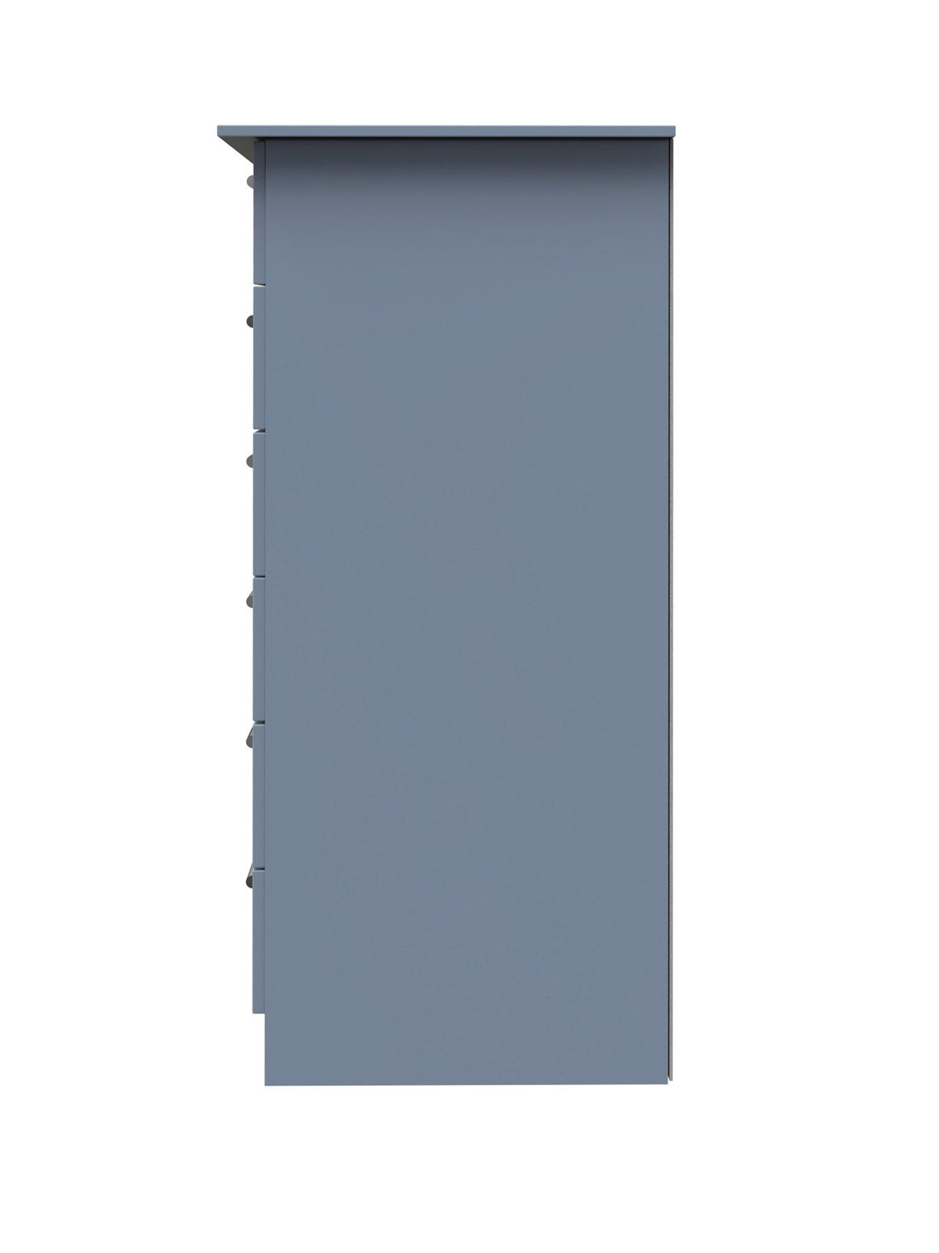  image of swift-logan-ready-assembled-1-door-5-drawer-wardrobe-blue