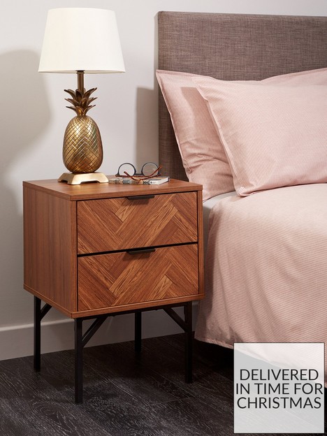 lloyd-pascal-chevron-2-drawer-bedside-table-with-metal-legs