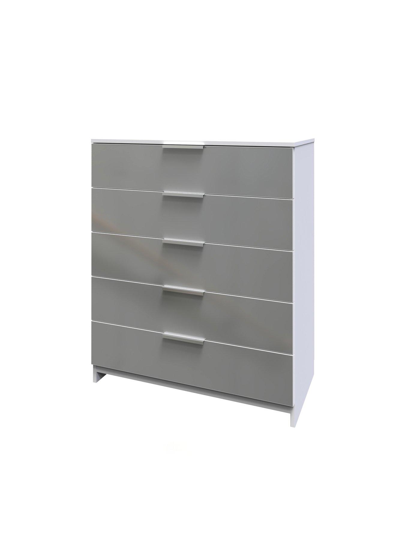  image of swift-adair-ready-assembled-5-drawer-chest-mattnbspgreynbsp