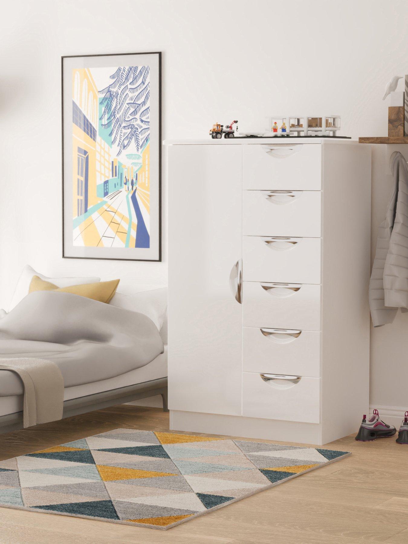 swift-alva-ready-assembled-1-door-6-drawer-gloss-compact-midinbspwardrobe-white