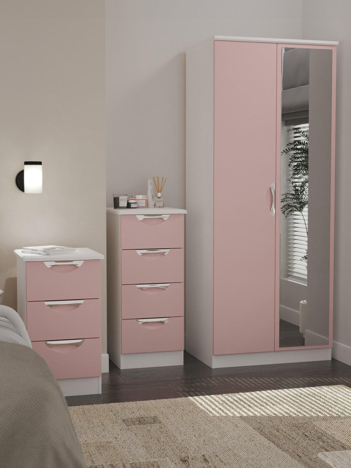 swift-alva-ready-assembled-3-piece-package-2-door-wardrobe-4-drawer-chest-and-a-bedside-chest-pink