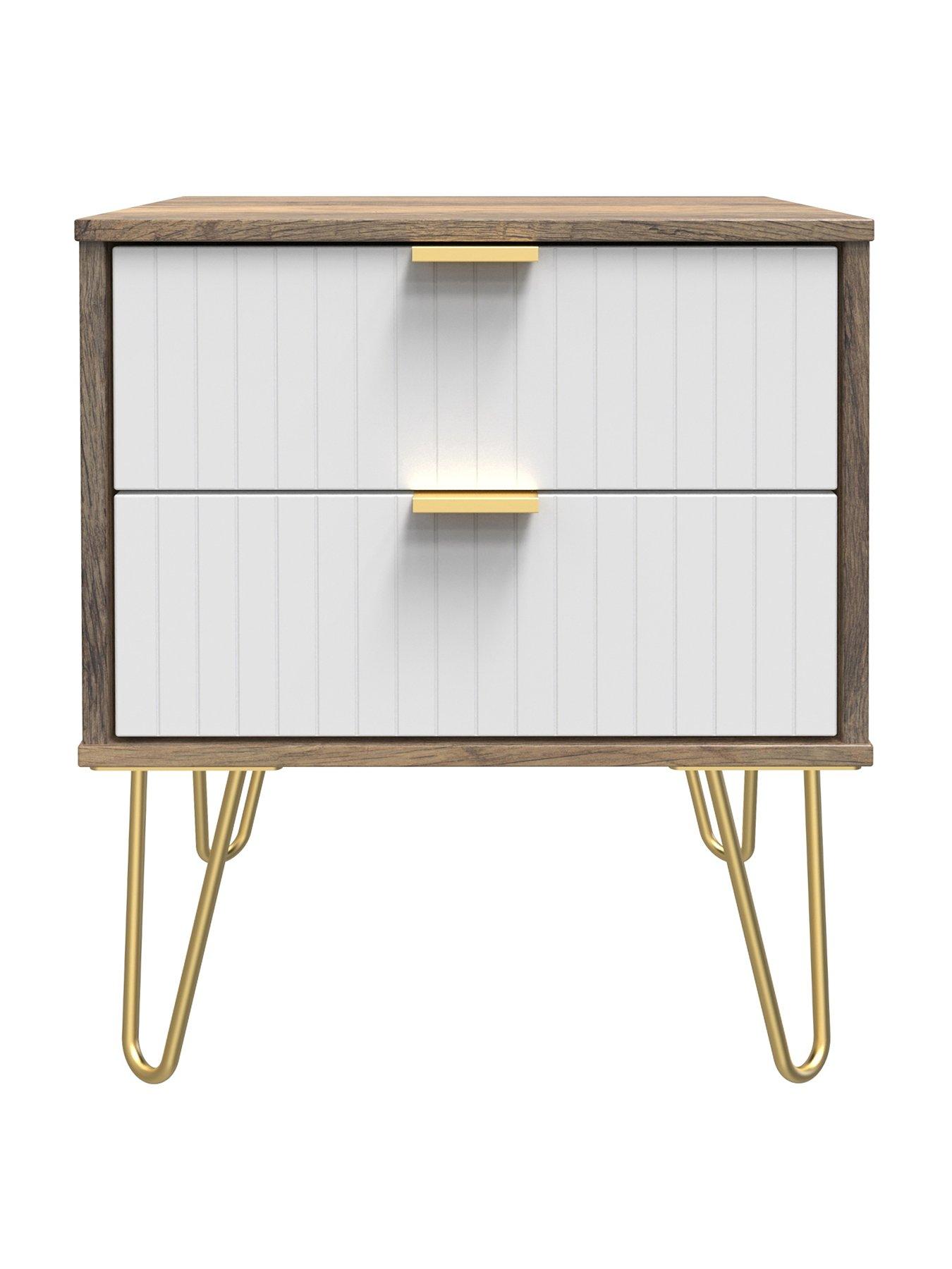  image of swift-andie-ready-assembled-2-drawer-bedside-cabinet-whiteoak