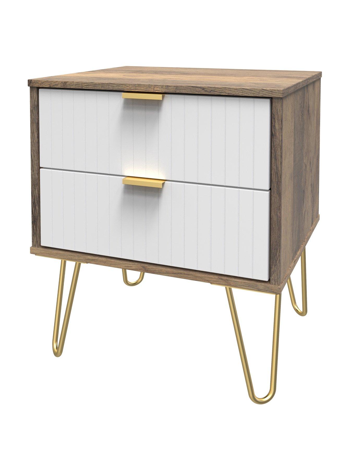  image of swift-andie-ready-assembled-2-drawer-bedside-cabinet-whiteoak