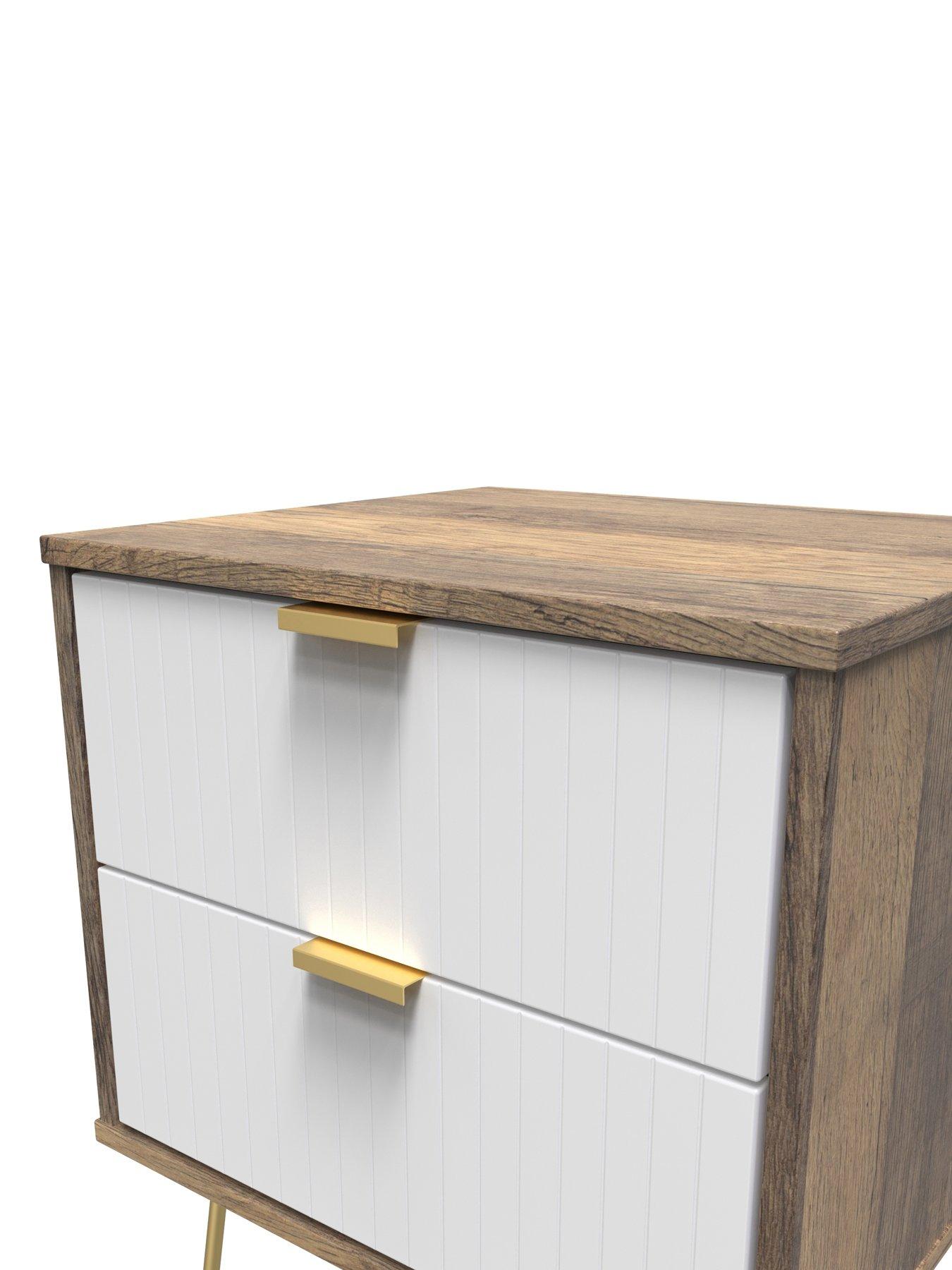  image of swift-andie-ready-assembled-2-drawer-bedside-cabinet-whiteoak