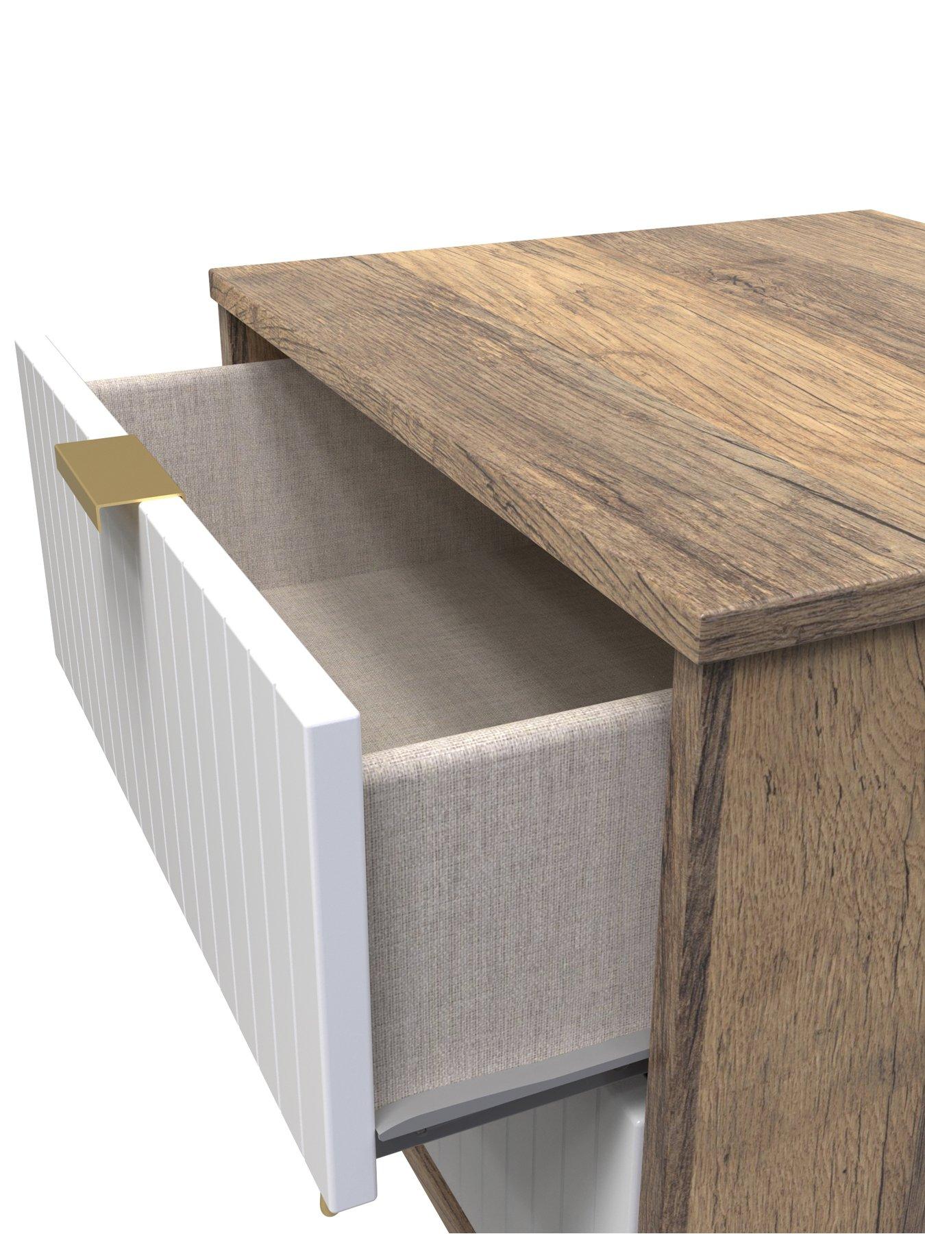  image of swift-andie-ready-assembled-2-drawer-bedside-cabinet-whiteoak