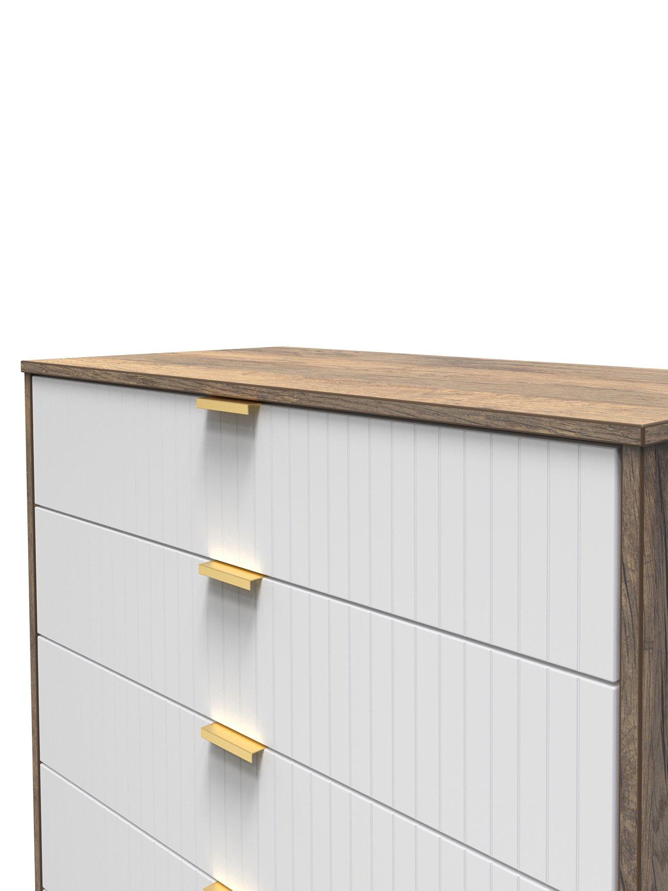 image of swift-andie-ready-assembled-5-drawer-chest-whiteoak