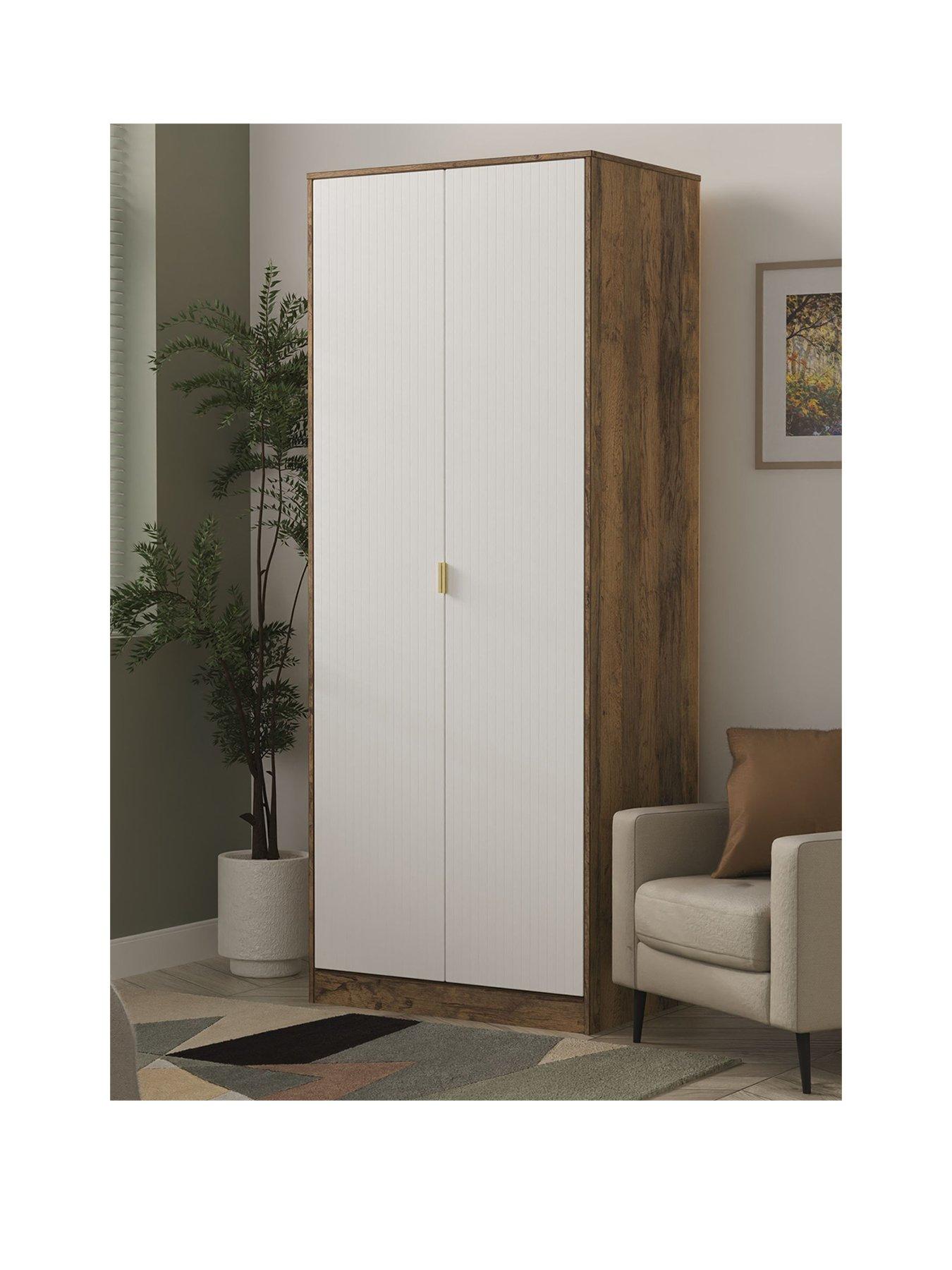 undefined Andie Ready Assembled 2 Door Wardrobe - White/Oak