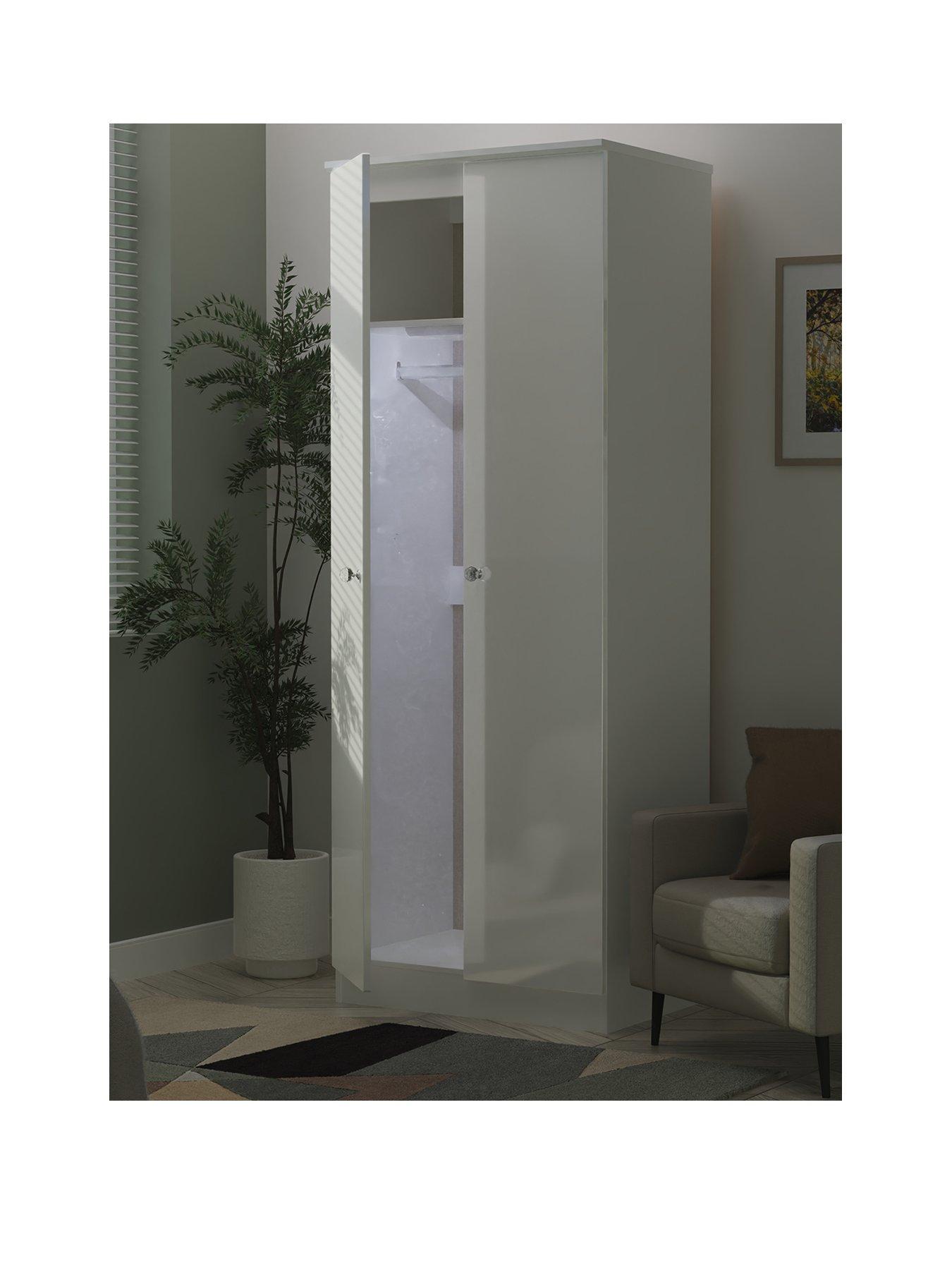 undefined Lumiere Ready Assembled 2 Door Wardrobe with Sensor Lighting with Led Lights