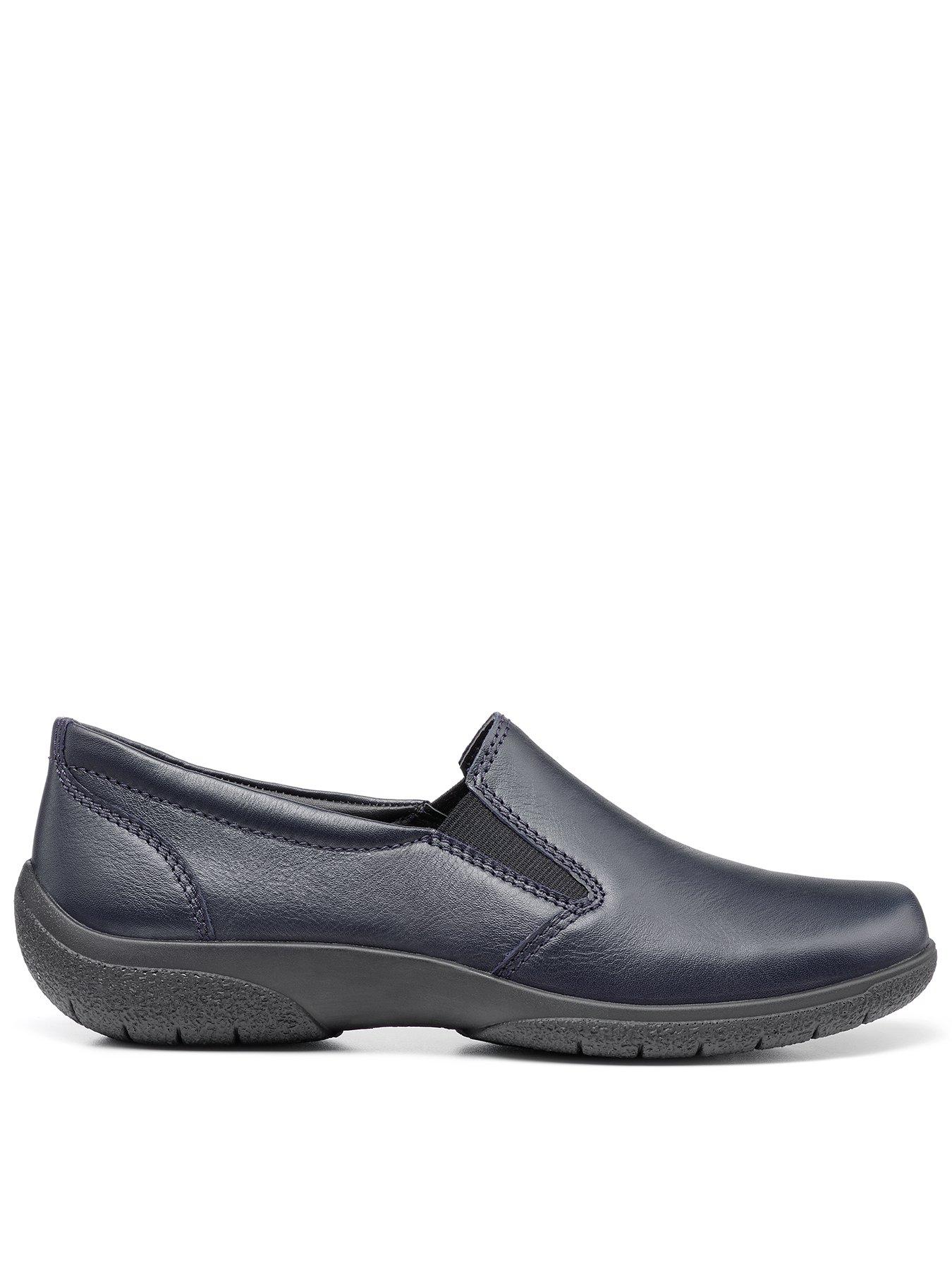 Hotter Glove II Wide Fitting Leather Casual Shoes - Navy