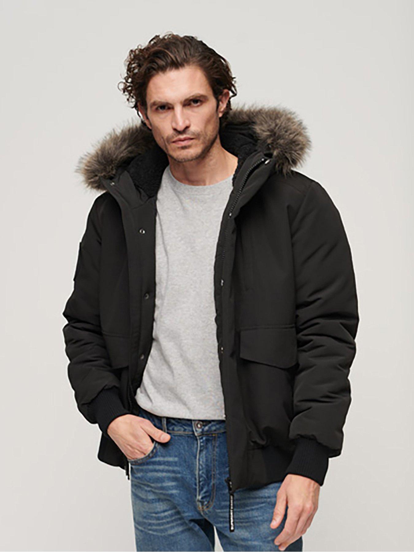 Superdry Hooded Everest Padded Bomber Jacket - Black