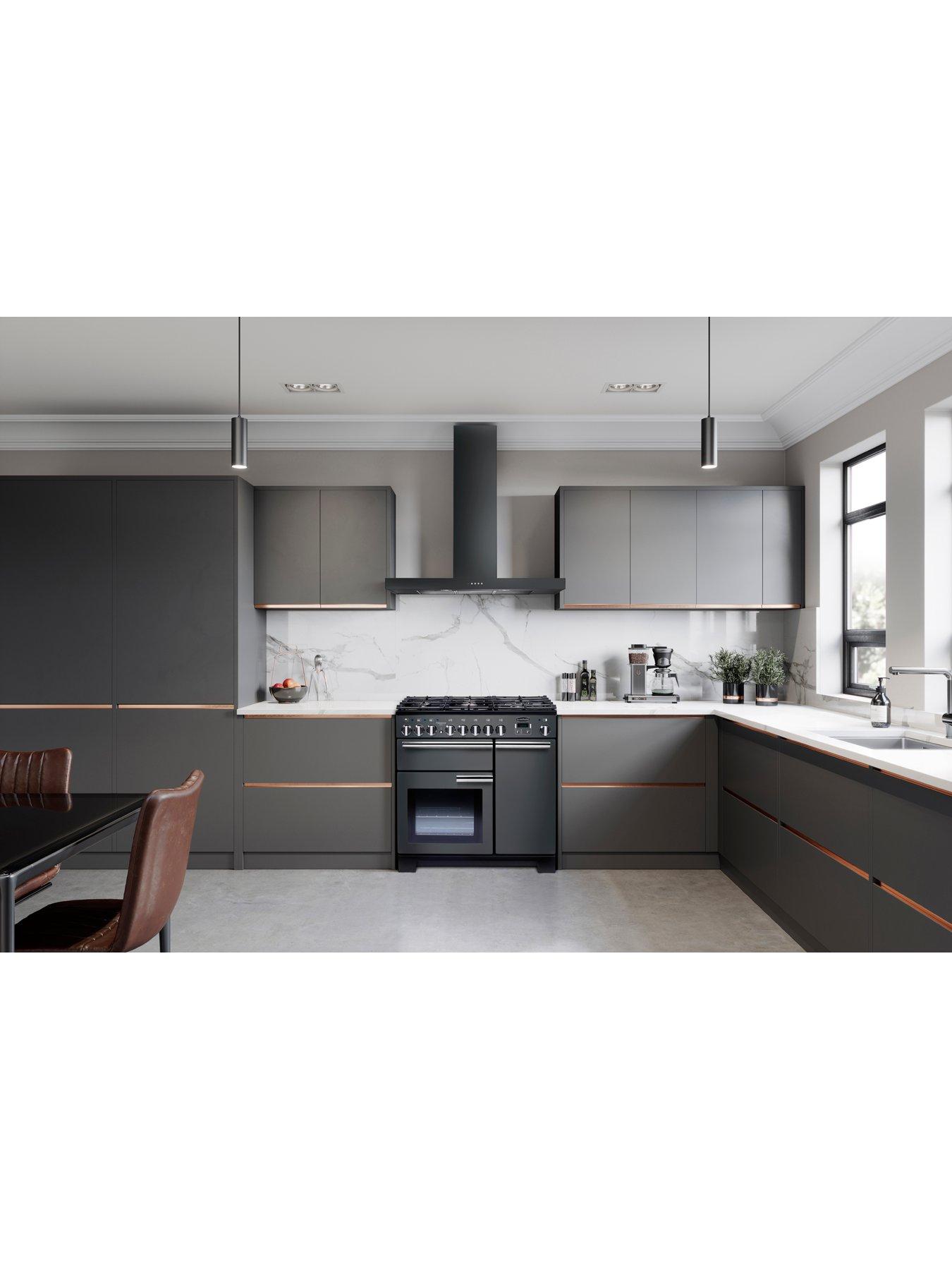 Rangemaster Professional Deluxe PDL90DFFSL/C 90cm Wide Dual Fuel Range Cooker Slate A/A Rate