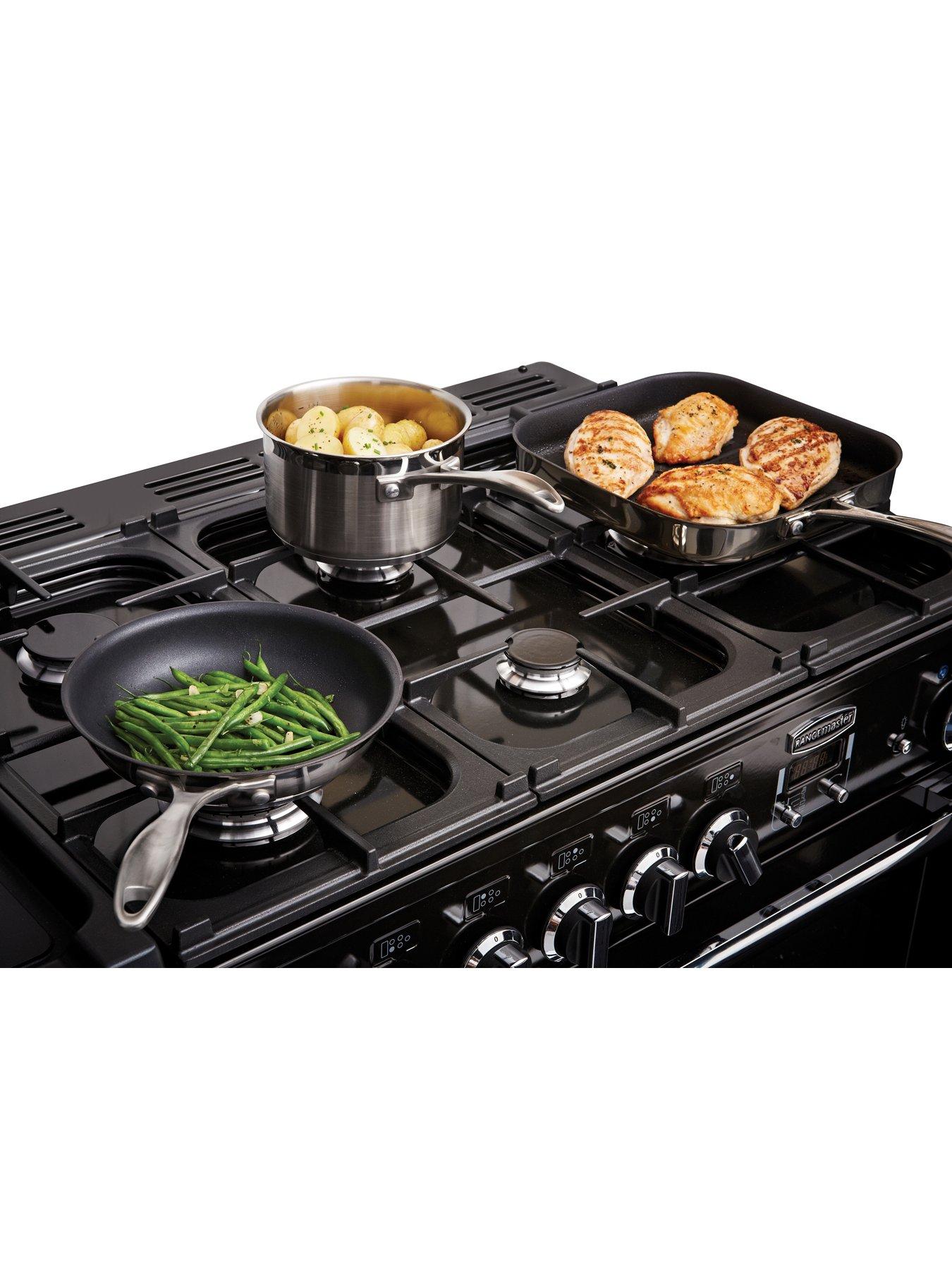 Rangemaster Professional Deluxe PDL90DFFSS/C 90cm Wide Dual Fuel Range Cooker Stainless Steel