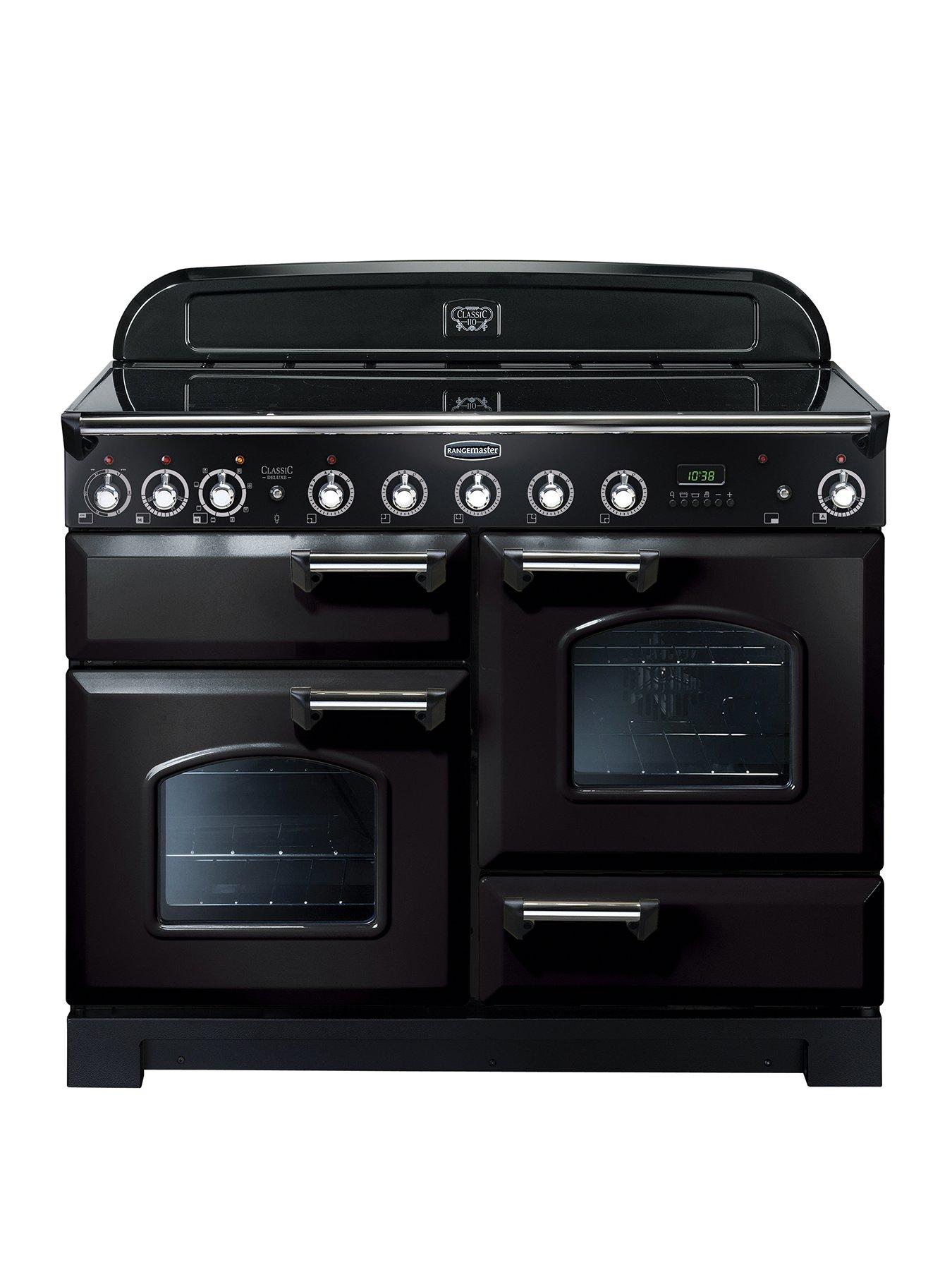  image of rangemaster-classic-deluxe-cdl110eiblc-110cm-widenbspelectric-range-cooker-with-induction-hob-black-chrome-aa-rated