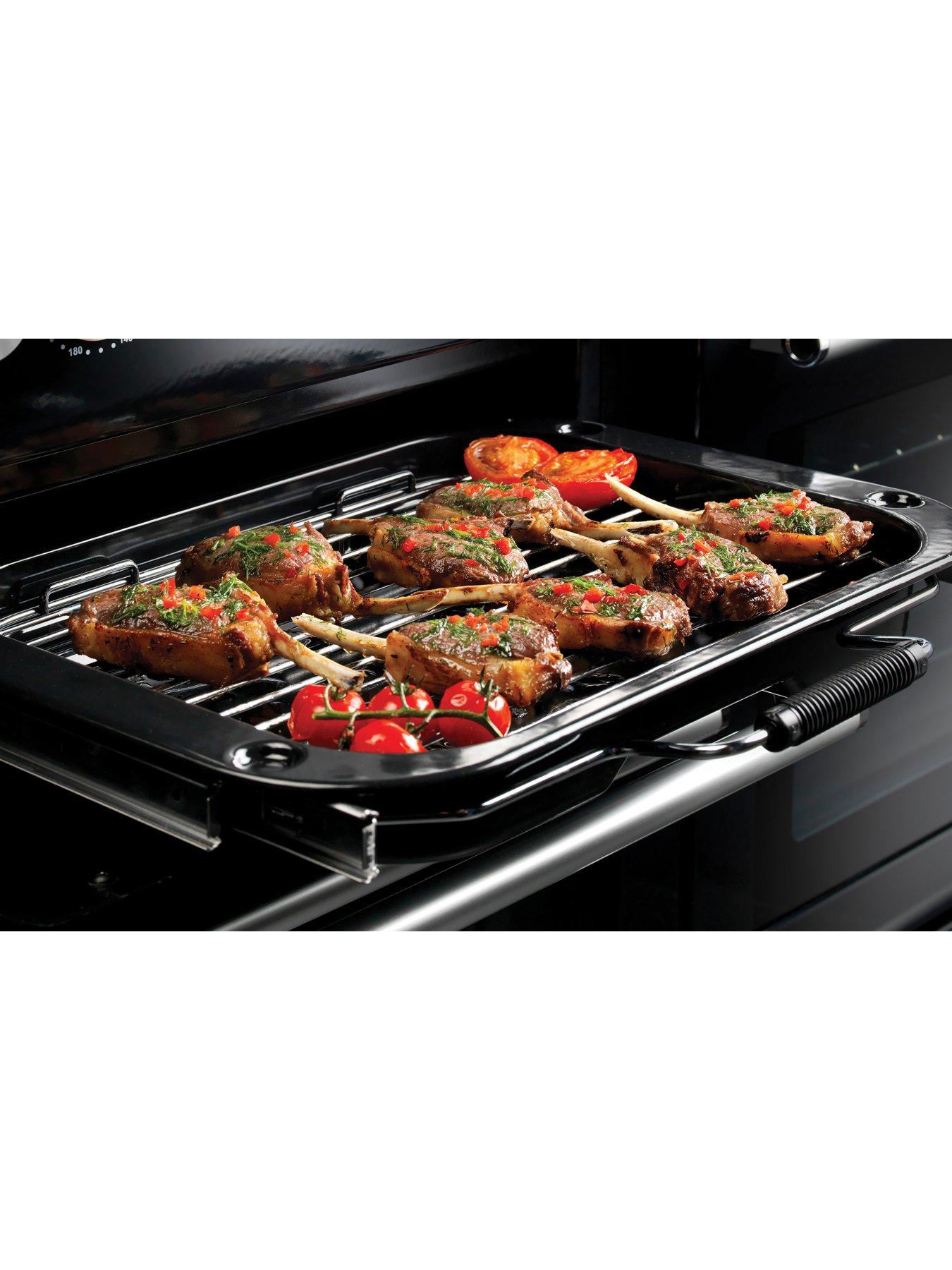  image of rangemaster-classic-deluxe-cdl110eiblc-110cm-widenbspelectric-range-cooker-with-induction-hob-black-chrome-aa-rated