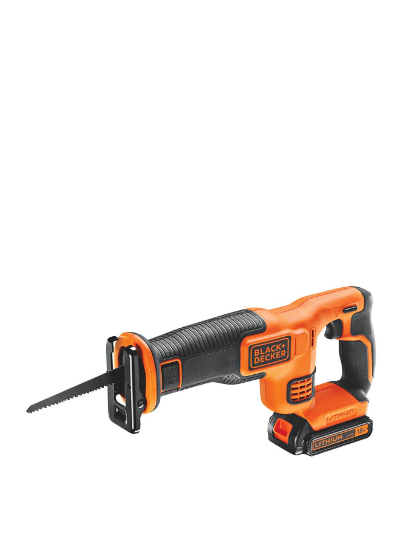 Black Decker 18V Recip Saw 1x 1.5Ah battery 1 blade 400mA