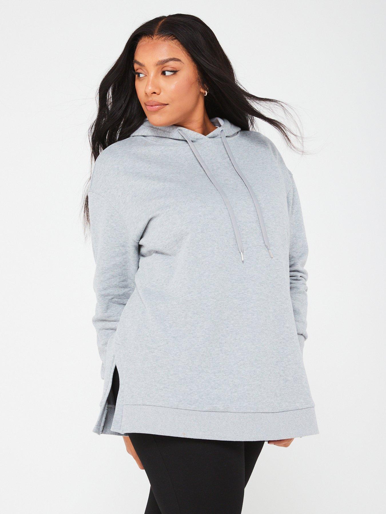 Grey longline clearance hoodie