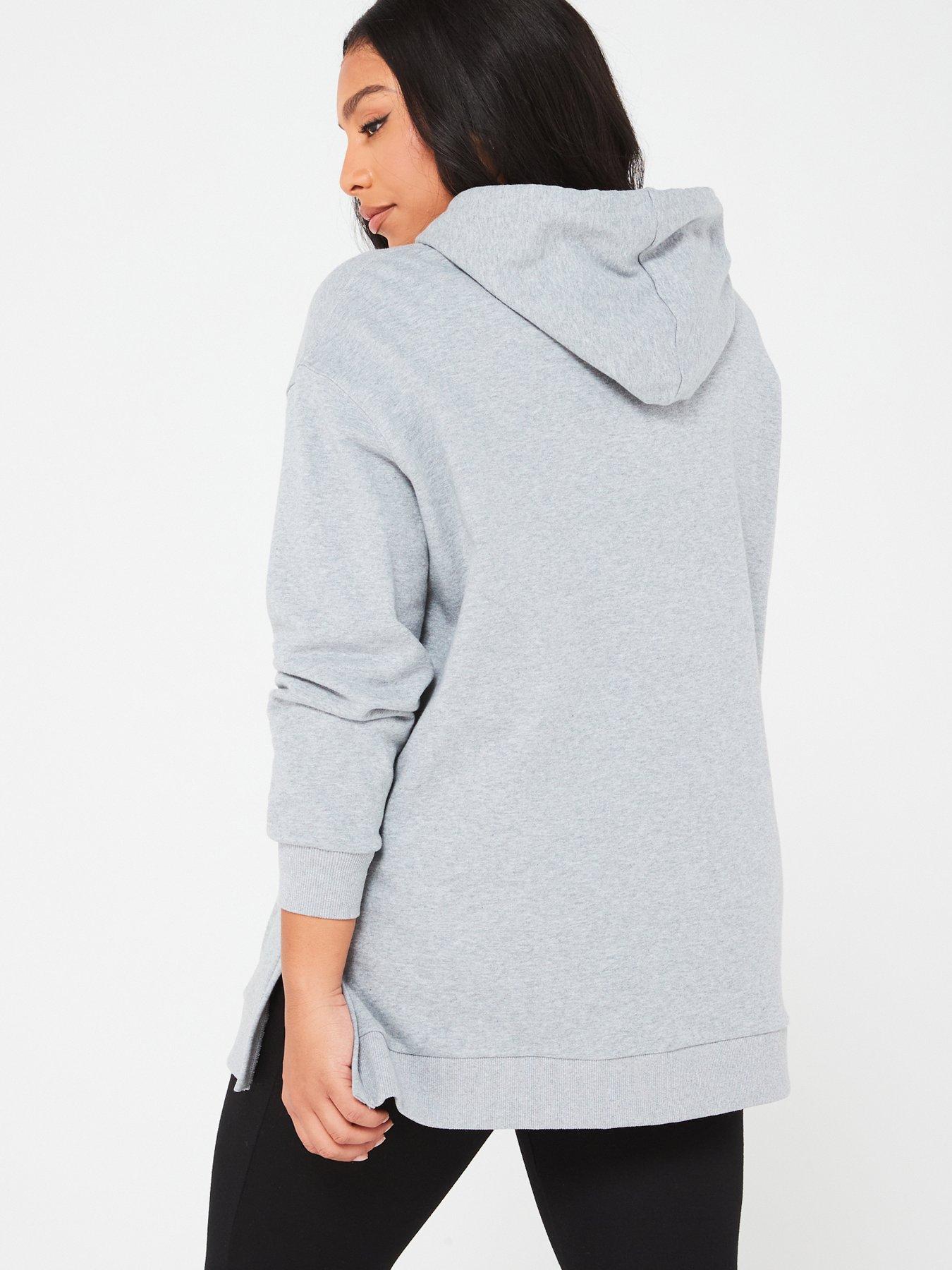 Longline hot sale grey hoodie