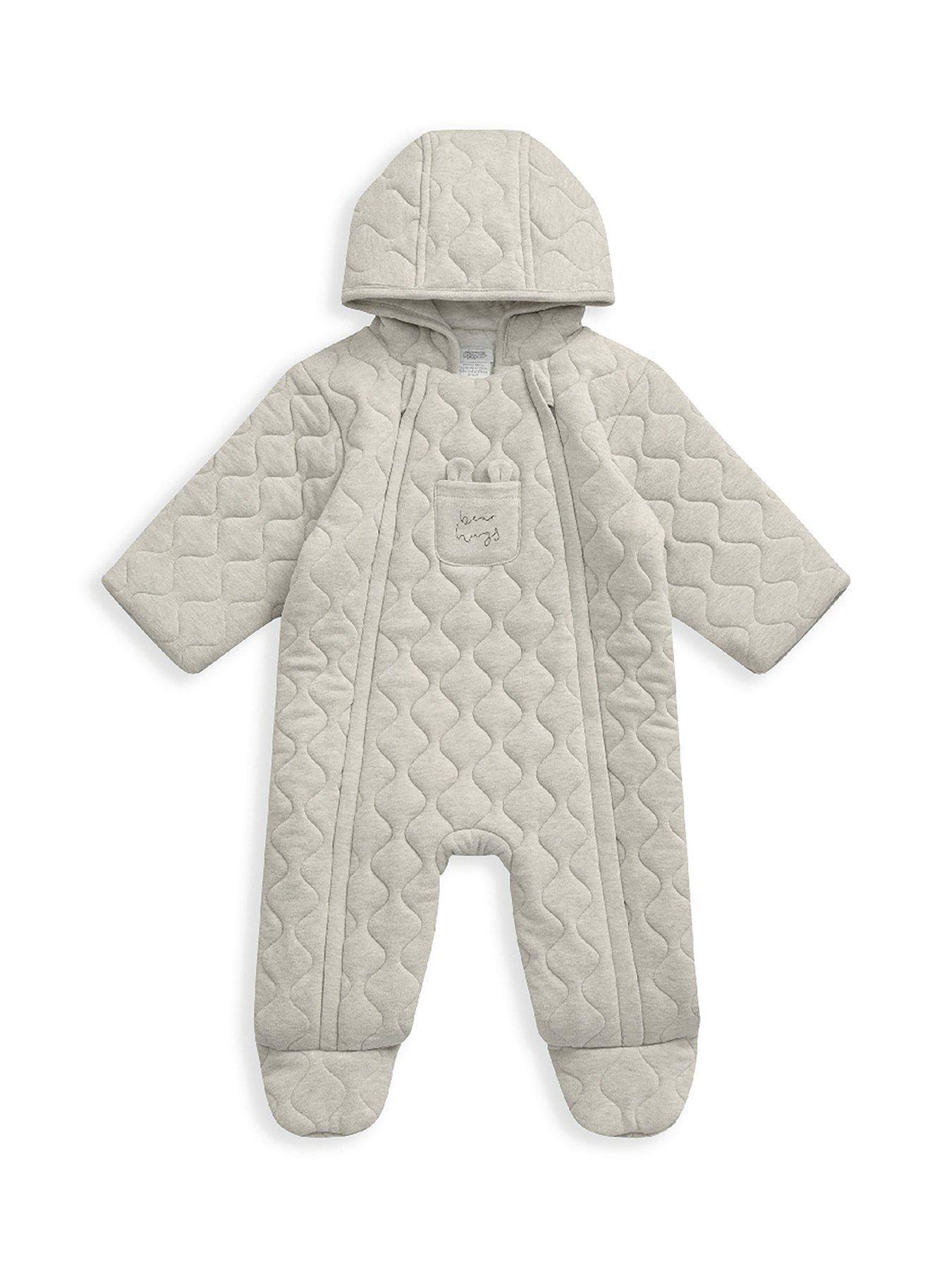 Mamas Papas Unisex Baby Faux Fur Pramsuit Grey littlewoods