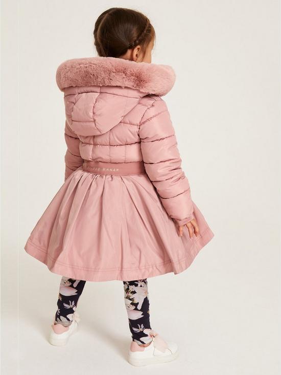 stillFront image of ted-baker-toddler-girls-skirted-coat-pink